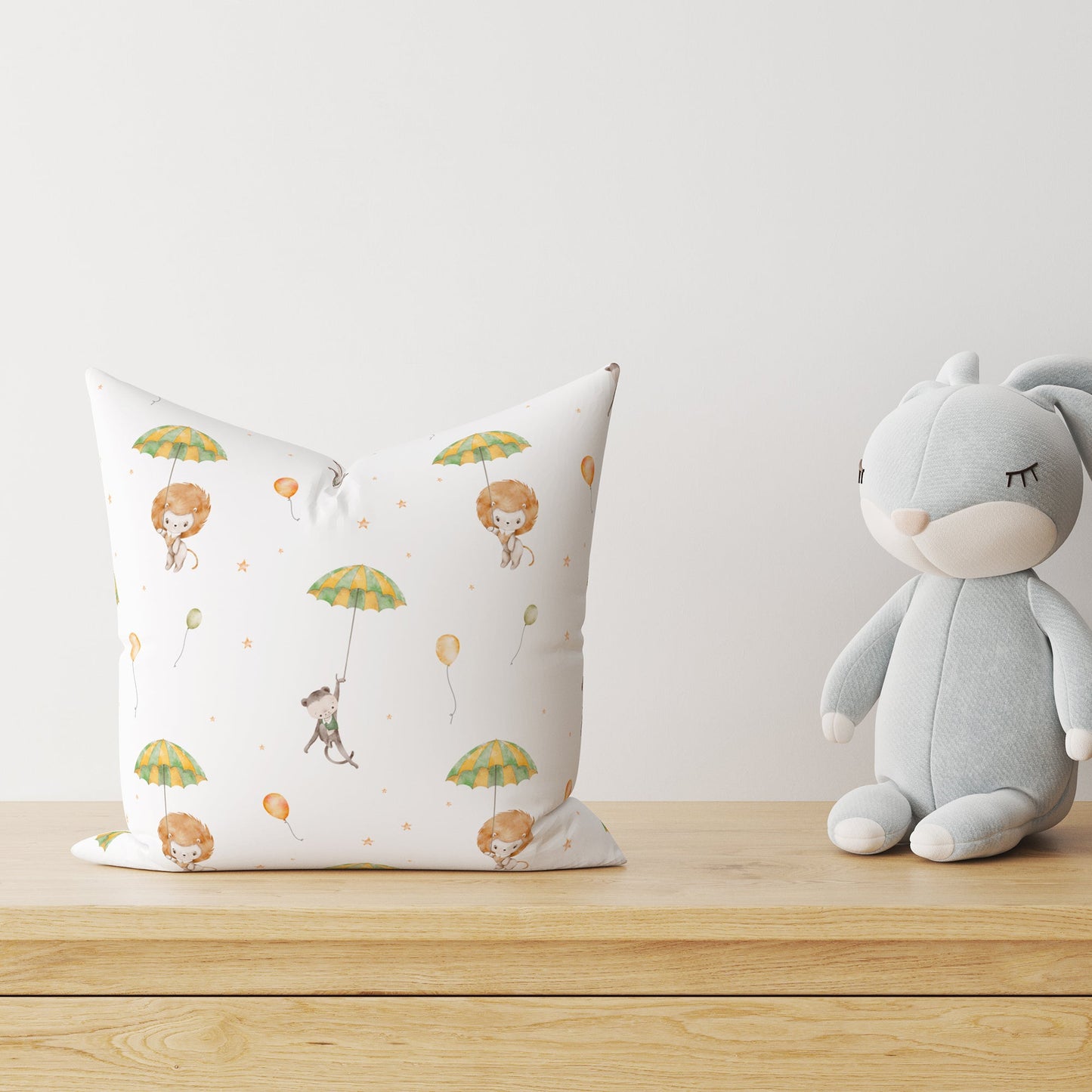 "Löwe und Affe" Premium Kinder Dekokissen