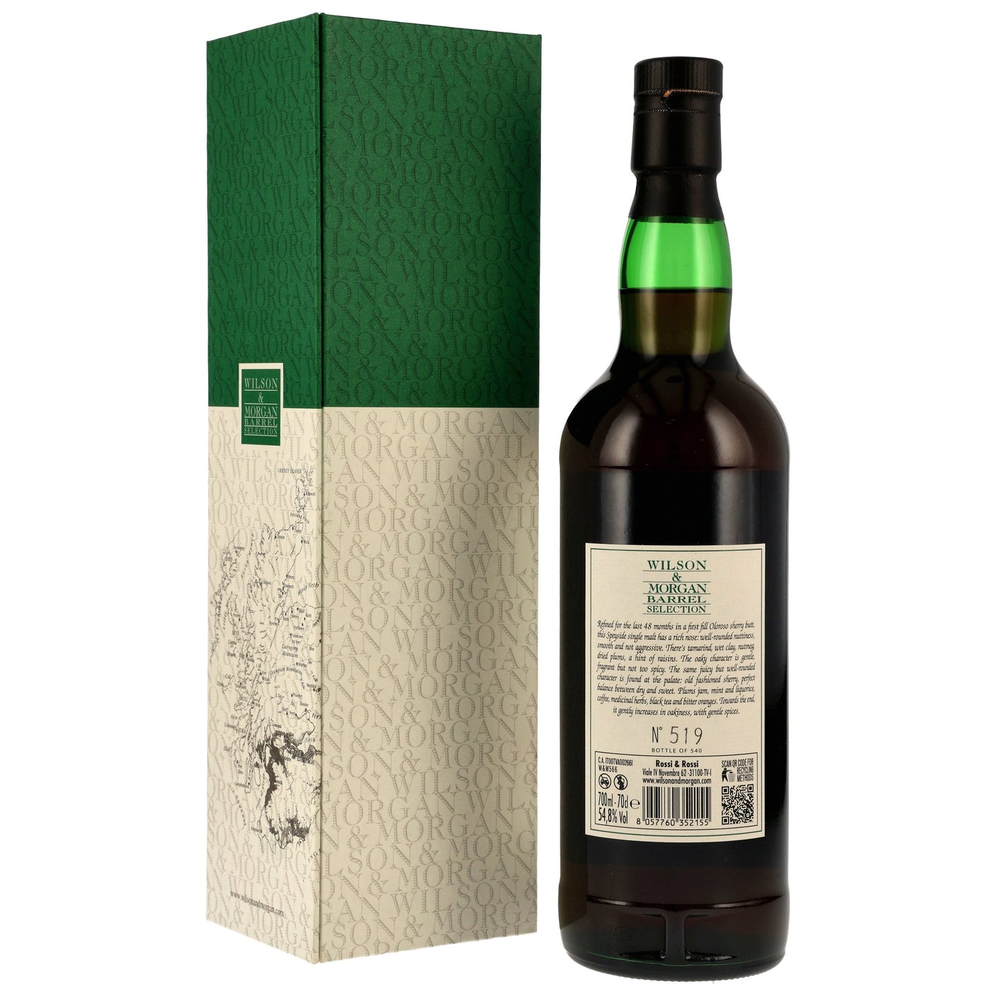 Glen Moray 18 2006/2024 - Wilson & Morgan - 1st Fill Oloroso Sherry Finish #72007