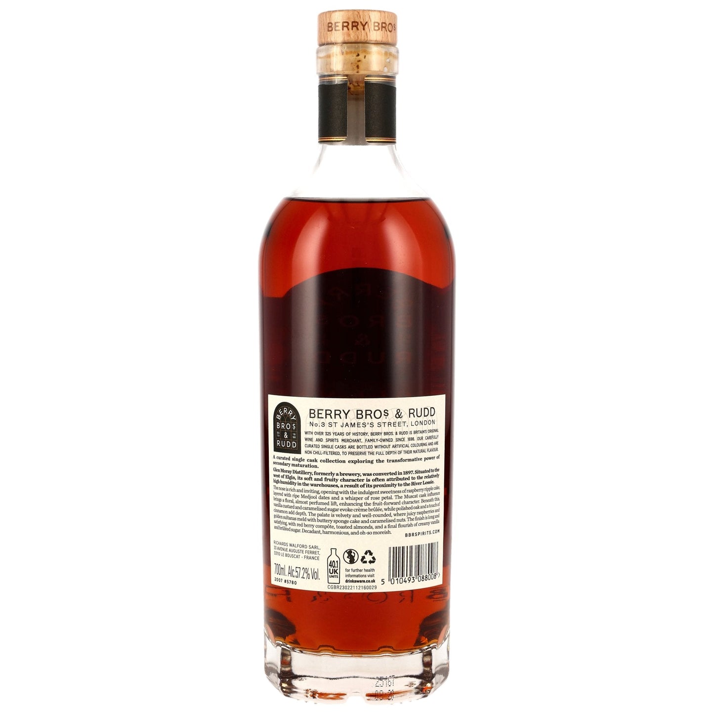 Glen Moray 18 2007/2025 - Berry Bros and Rudd - Muscat Cask Finish #5780