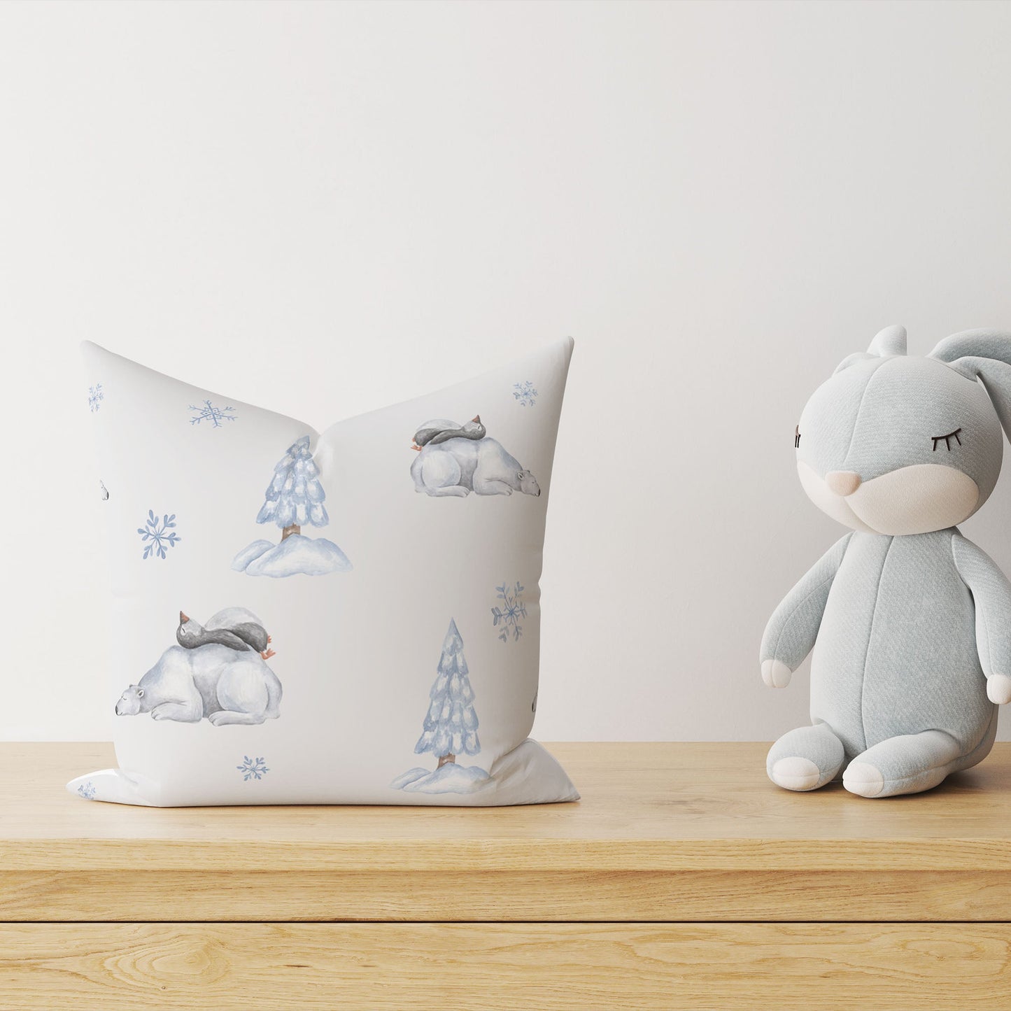 “Eisbär und Pinguin” Premium Kinder Dekokissen