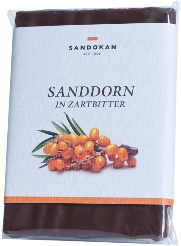 Sanddorn in Zartbitterschokolade 75g