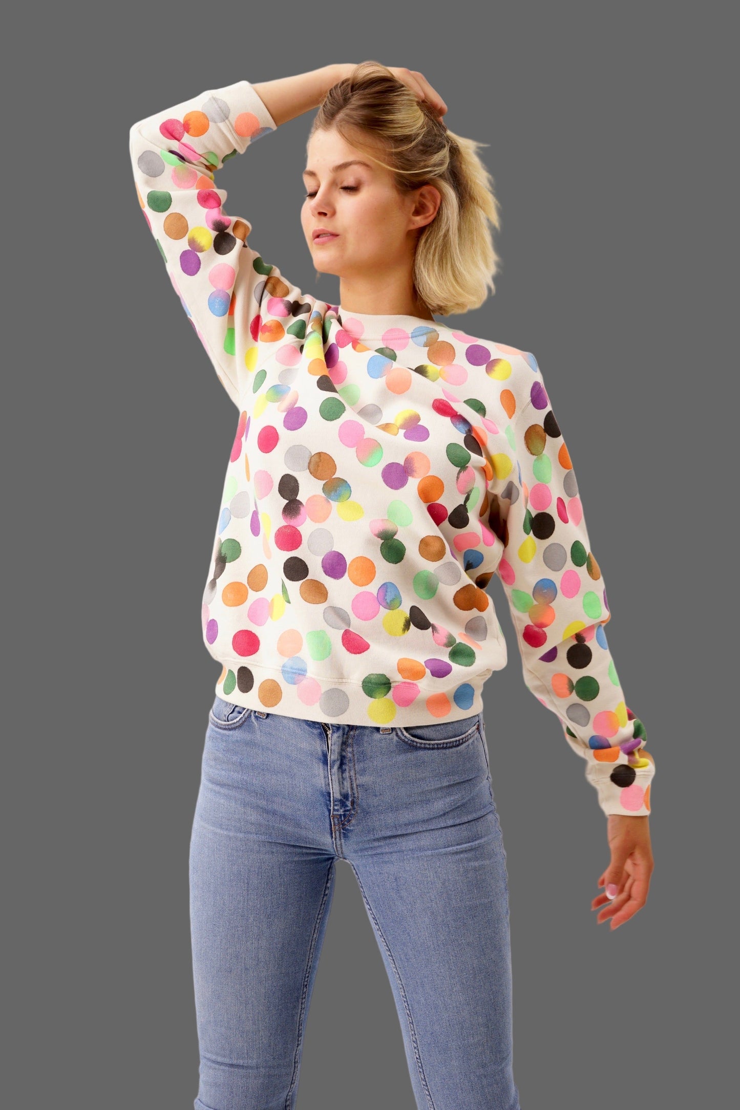 Handstamped Points Allover Sweater