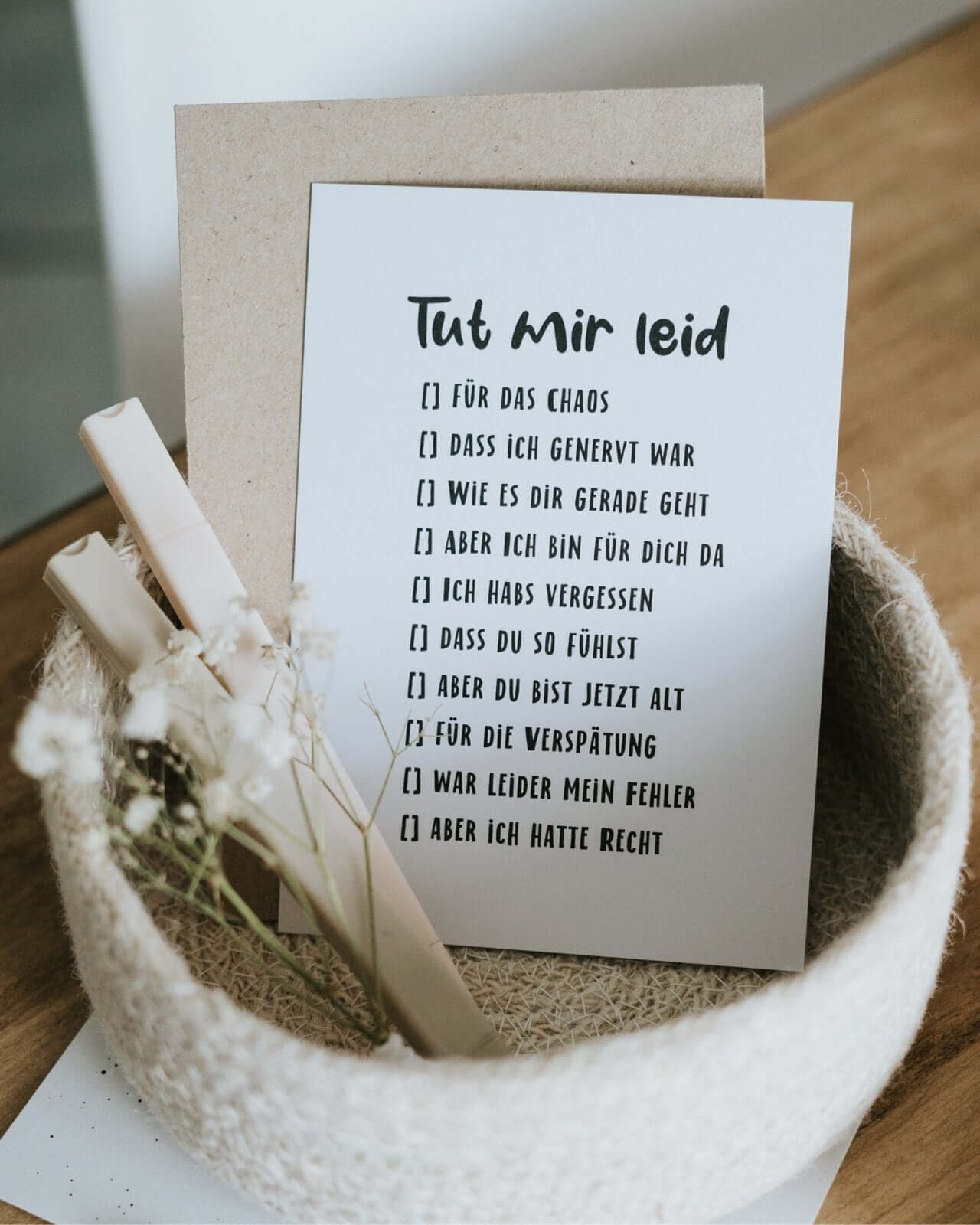 Tut mir leid · Postkarte