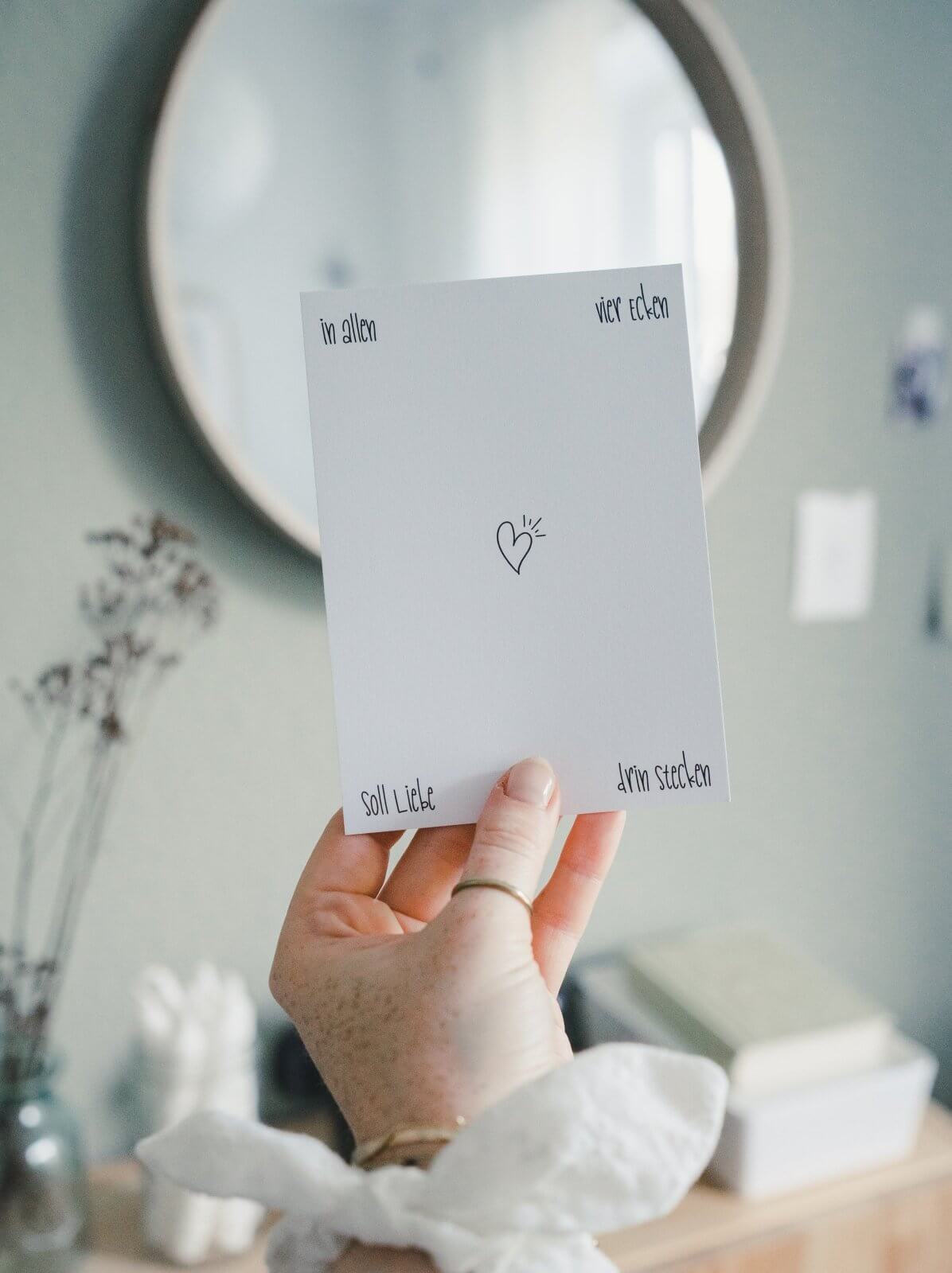 In allen vier Ecken · Postkarte