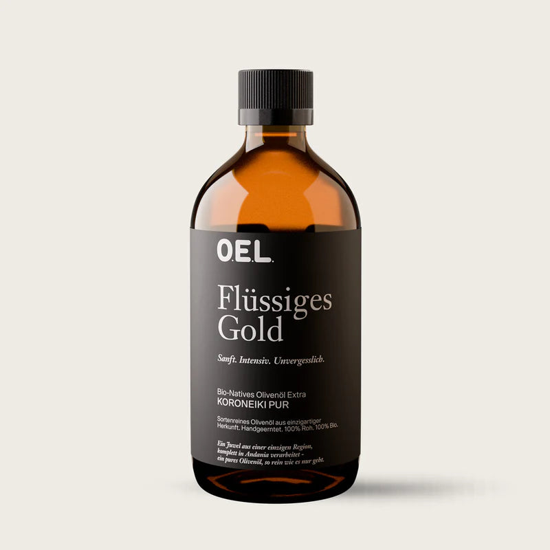 Flüssiges Gold 0,5 l Glasflasche - Bio Natives Olivenöl Extra