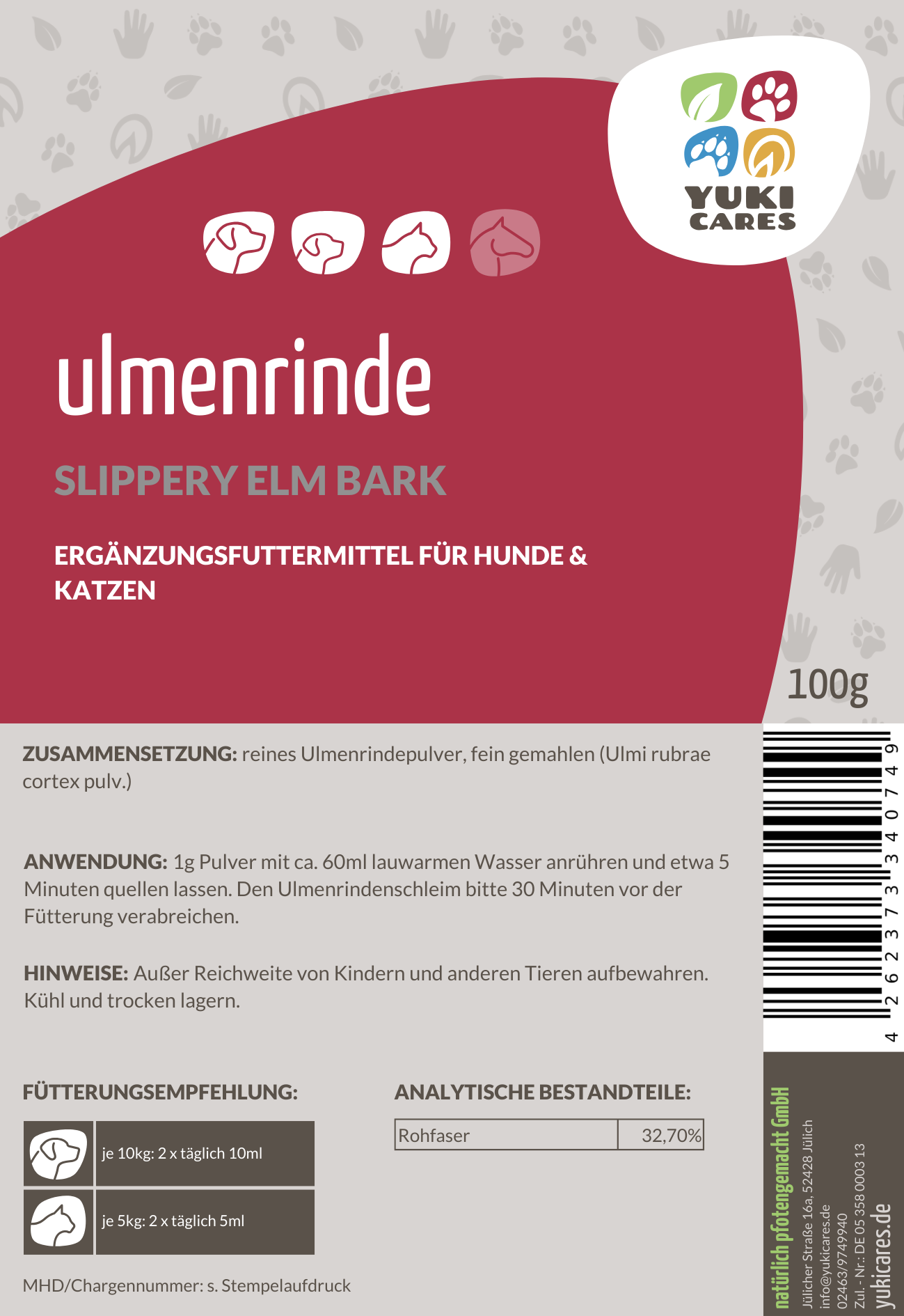 Ulmenrinde - Slippery Elm bark 100g