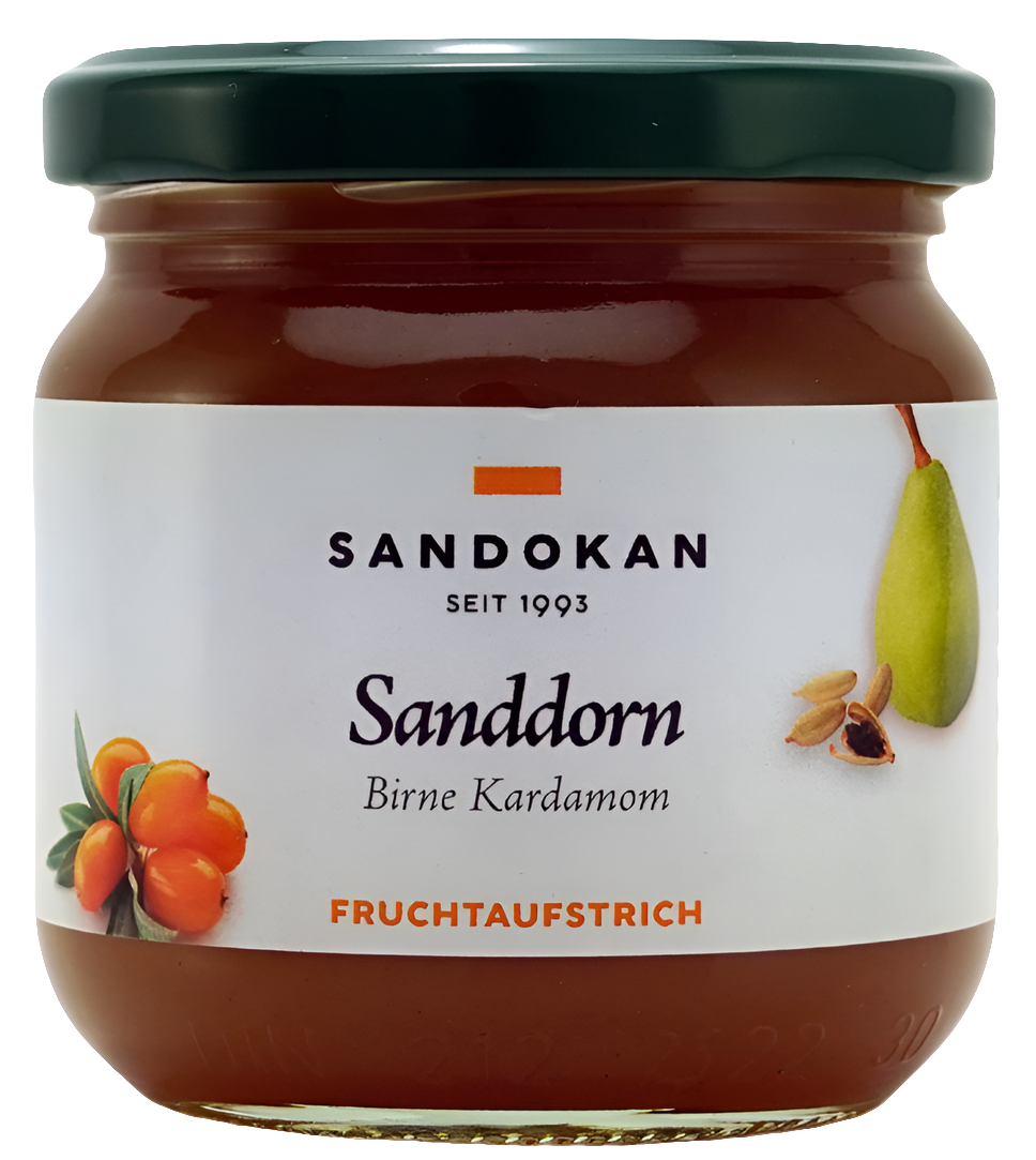 Fruchtaufstrich Sanddorn-Birne-Kardamom 225 g