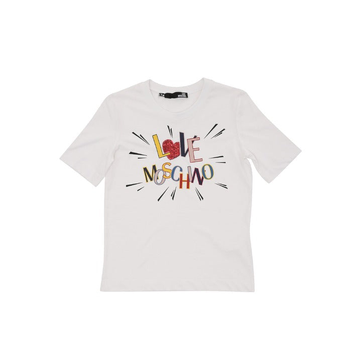 Love Moschino - Love Moschino Damen T-Shirt W 4 F15 3E M 3876 A00 OPTICAL WHITE