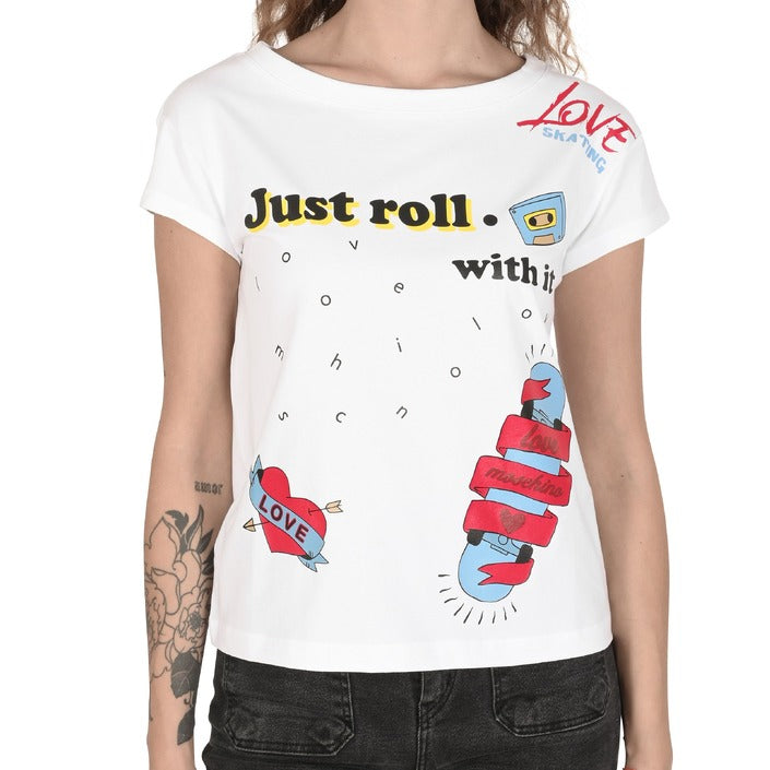 Love Moschino - Love Moschino Damen T-Shirt W 4 F30 3E E 1951 A00 OPTICAL WHITE