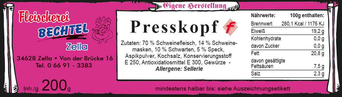 Presskopf im Glas