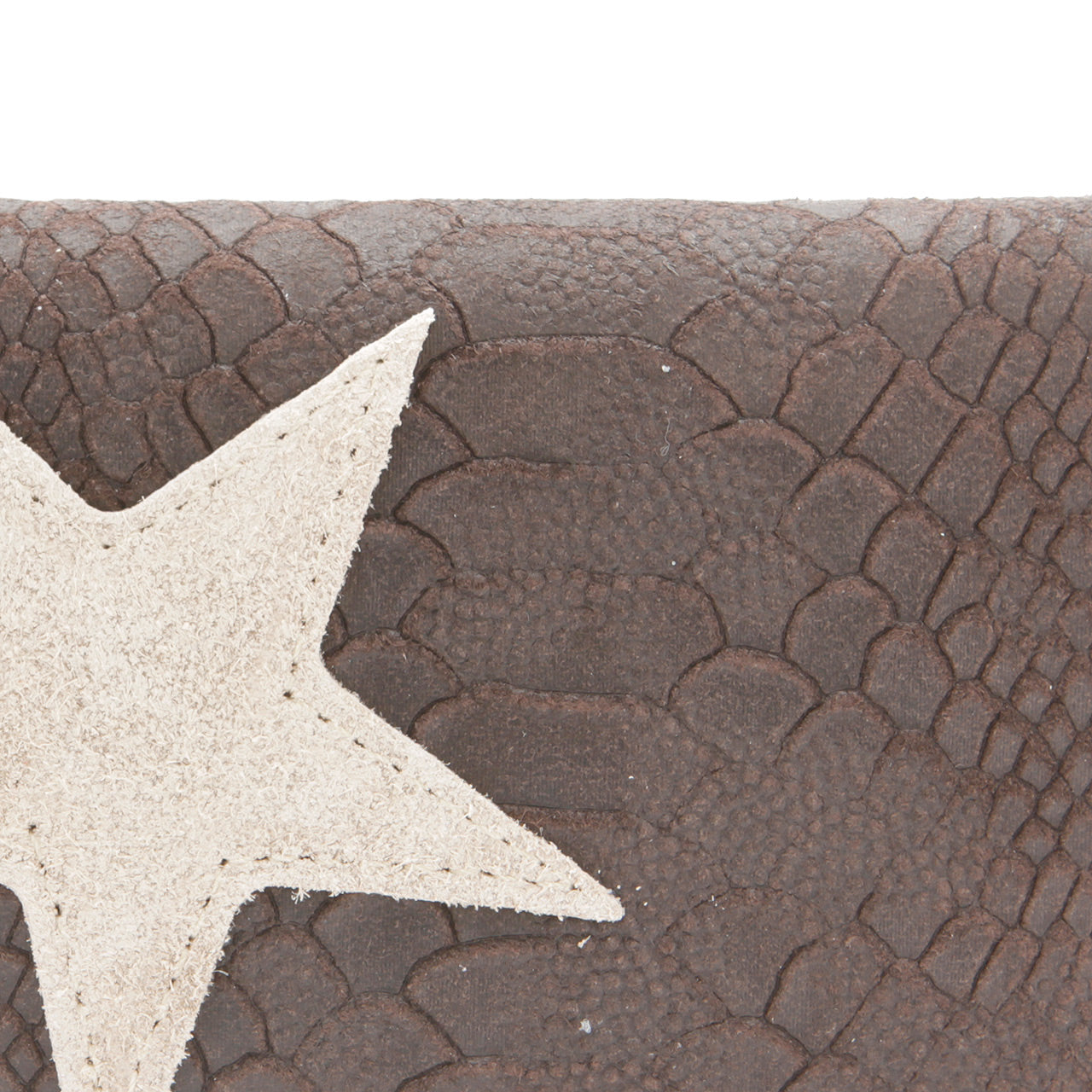 Leder Portemonnaie mit Stern Dunkelbraun