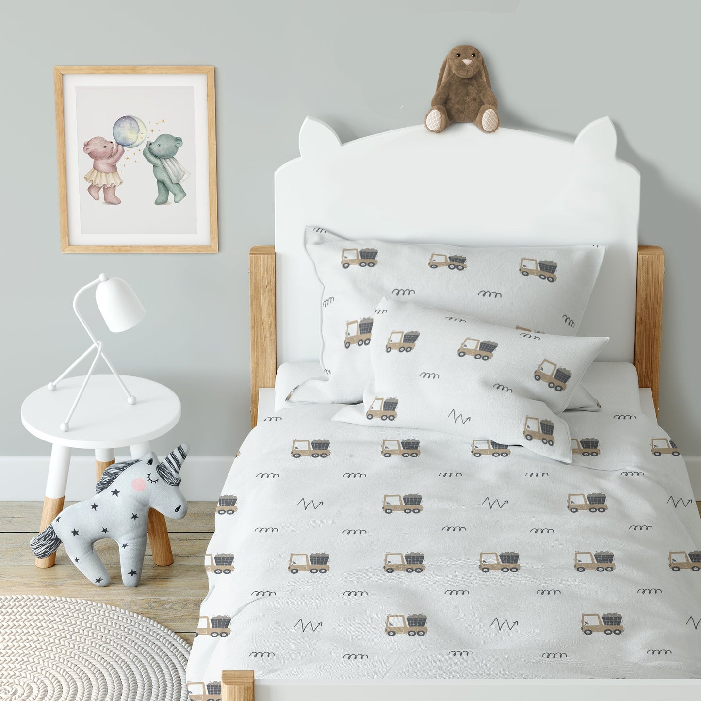 "Baufahrzeuge" Premium Kinderbettwäsche