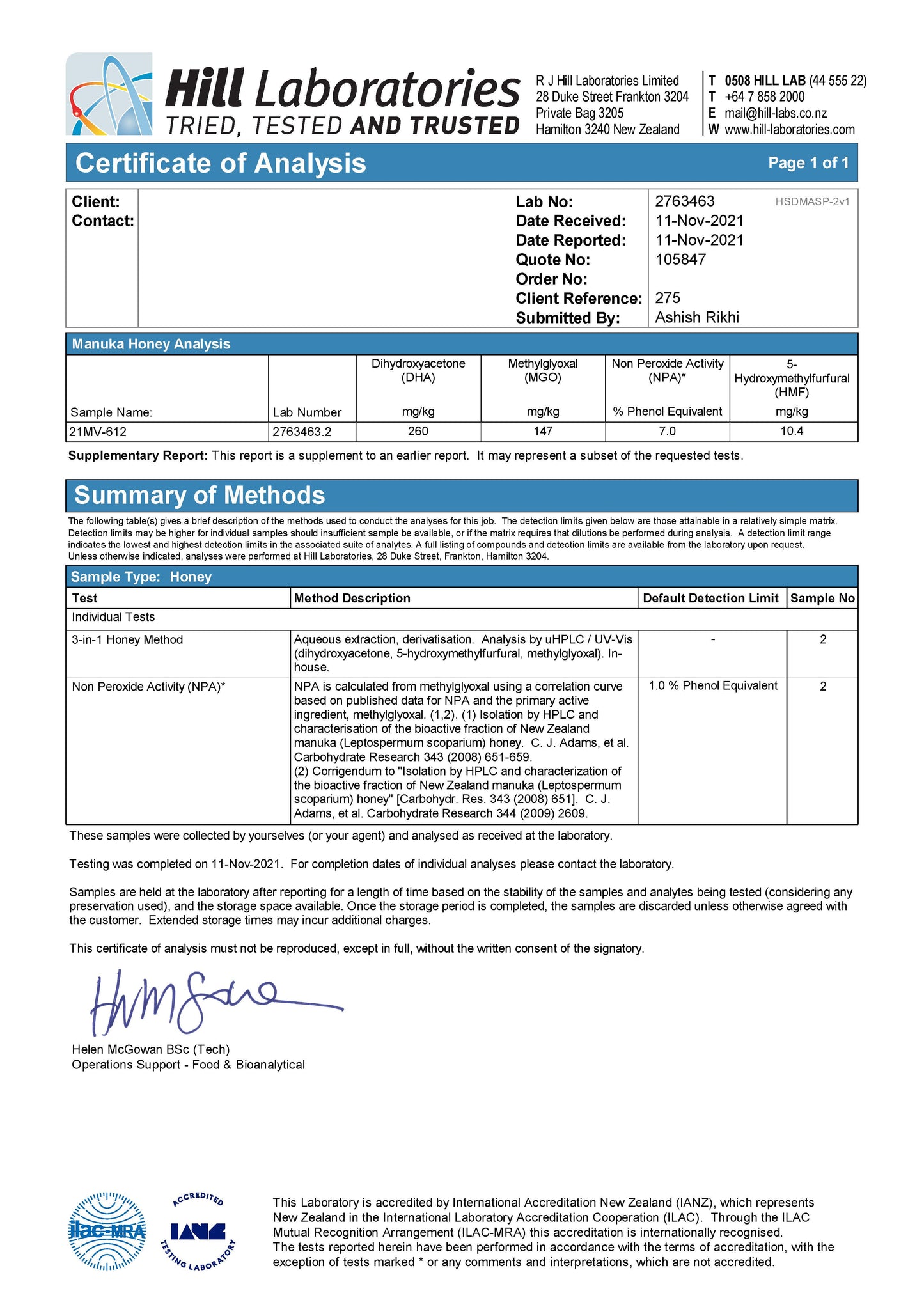 Manuka Honig MGO 100+, 225g