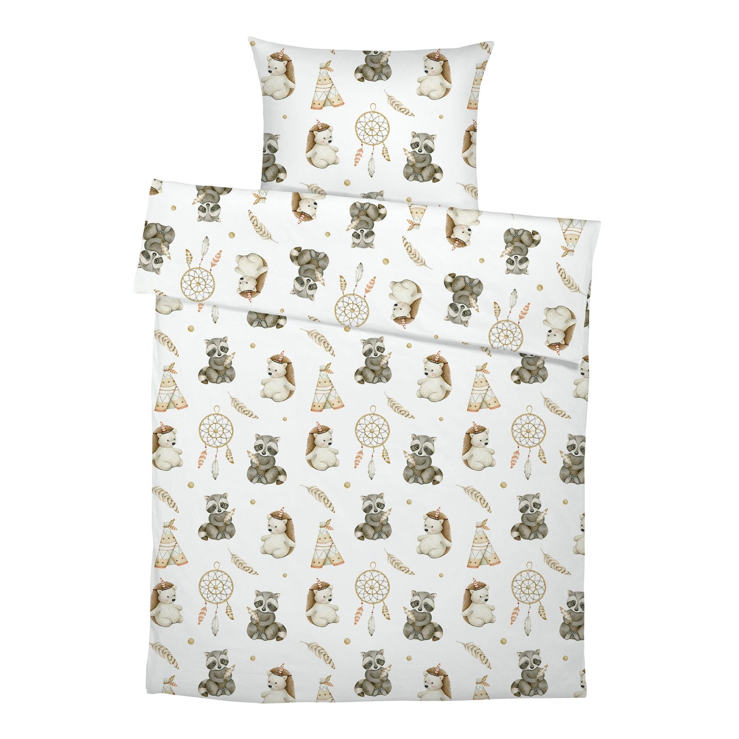 “Igel und Waschbär” Premium Kinderbettwäsche
