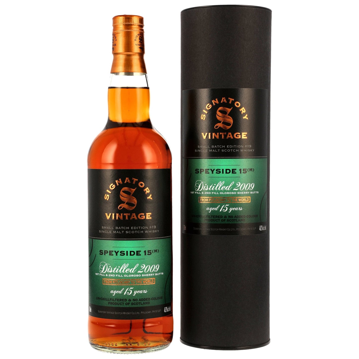 Speyside (M) 15 2009/2025 - Signatory Vintage Small Batch #19 - 1st & 2nd Fill Oloroso Sherry Butts
