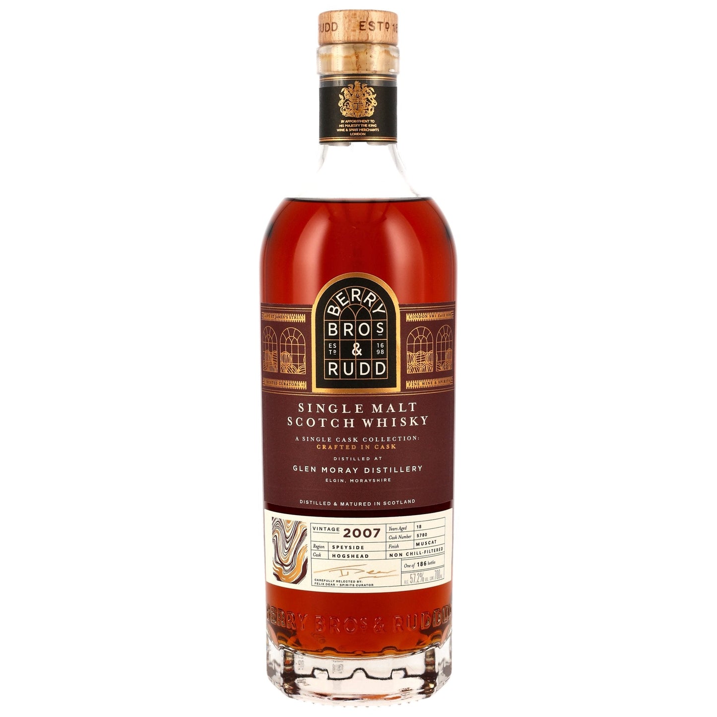 Glen Moray 18 2007/2025 - Berry Bros and Rudd - Muscat Cask Finish #5780