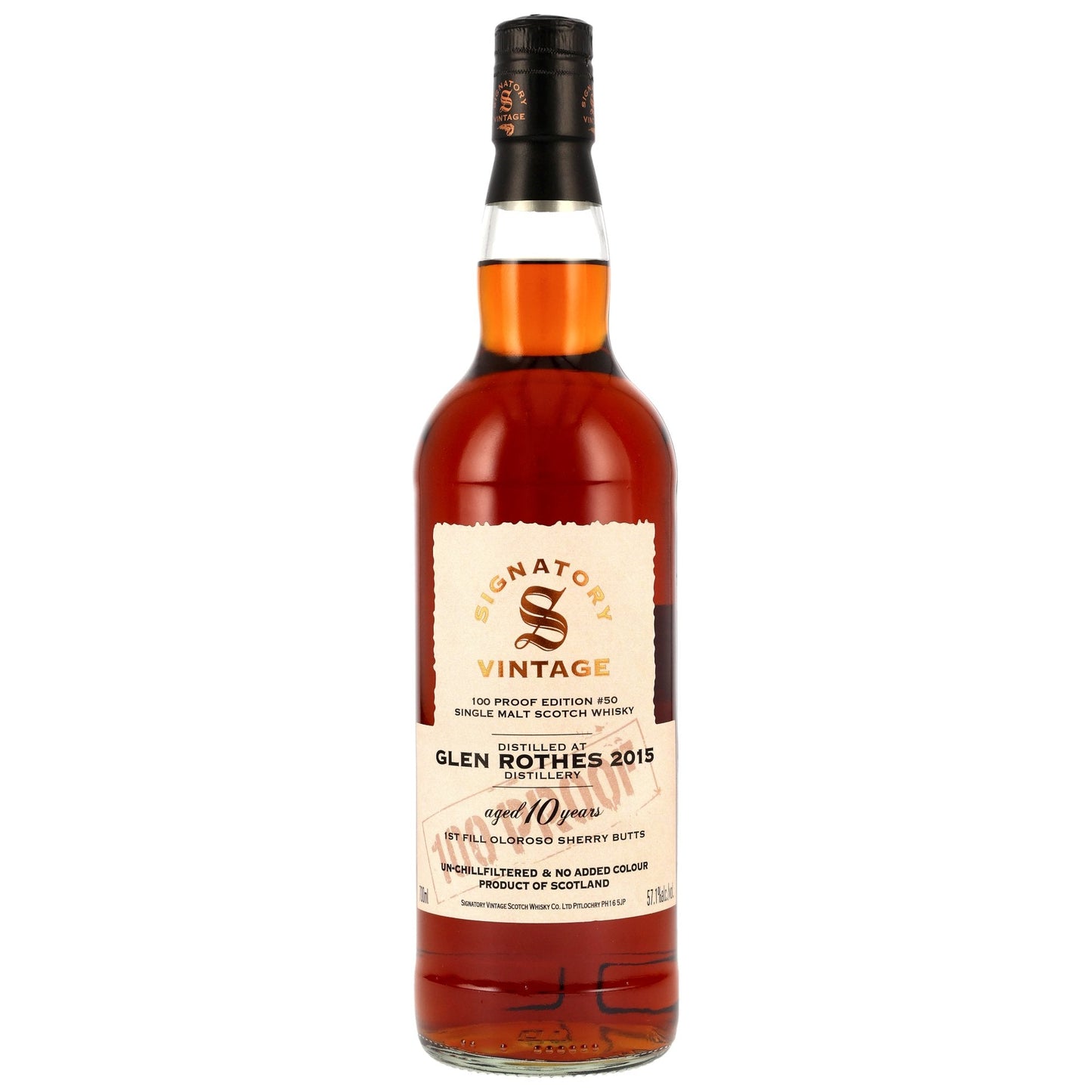 Glenrothes 10 2015/2025 - Signatory Vintage - 100 PROOF #50