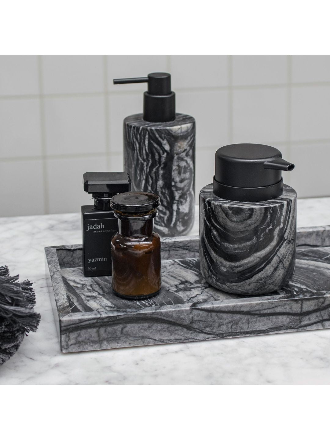 Seifenspender MARBLE schwarz/grau