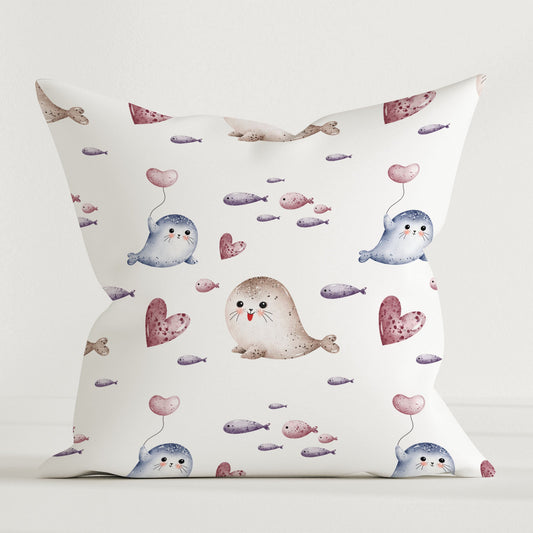 “Seehunde” Premium Kinder Dekokissen