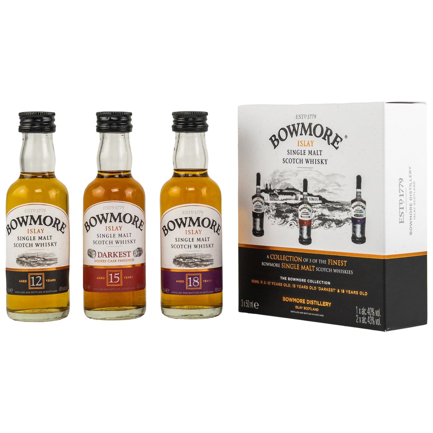 Bowmore Collection 3 x 5 cl (Miniaturen)