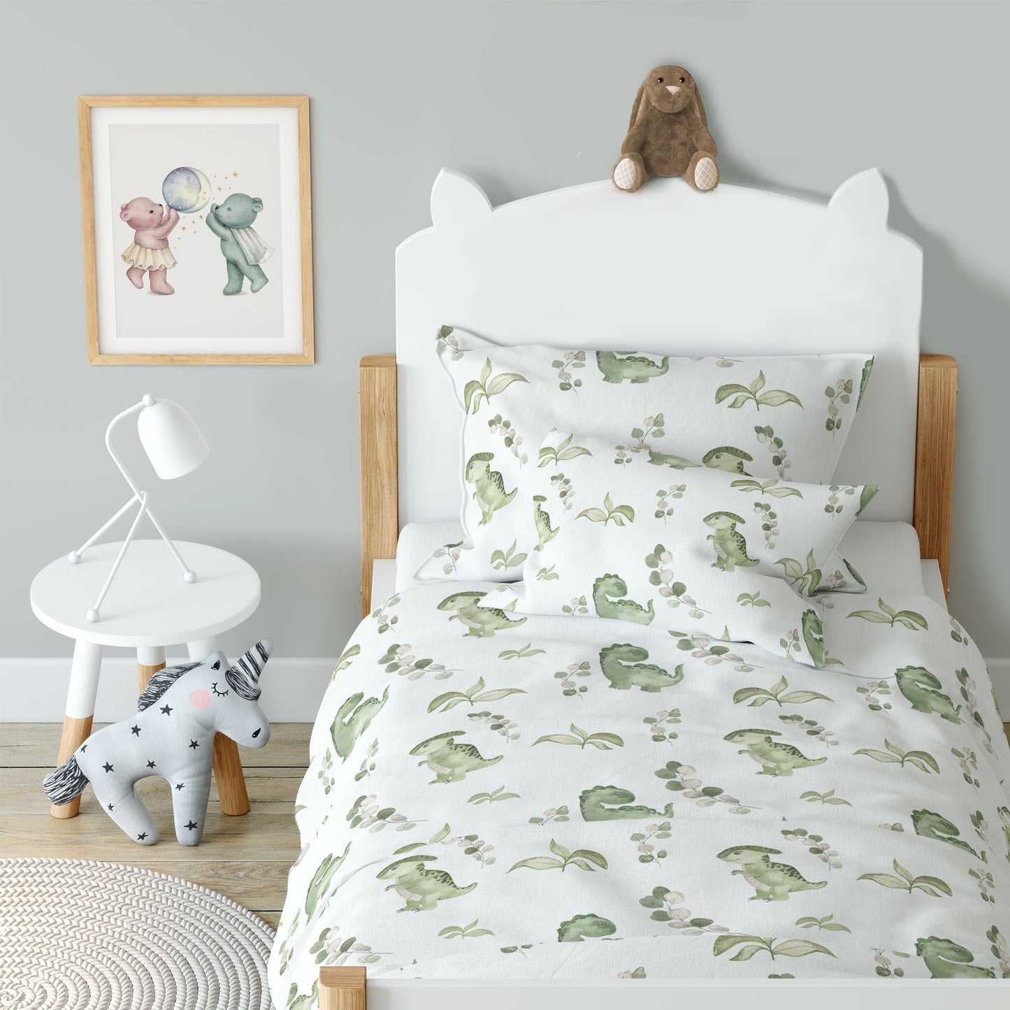 “Eukalyptus Dinos” Premium Kinderbettwäsche