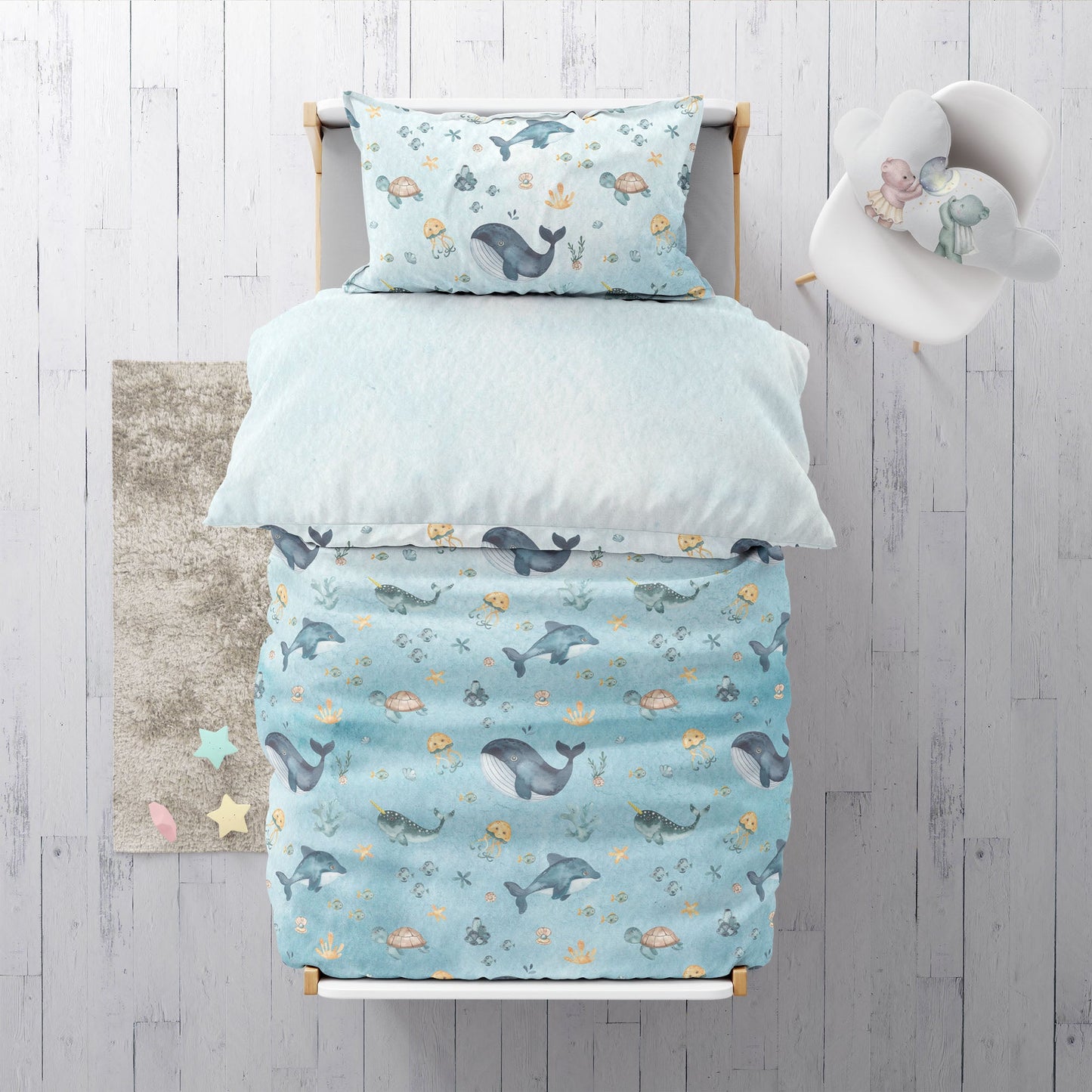 “Unterwasserwelt” Premium Kinderbettwäsche