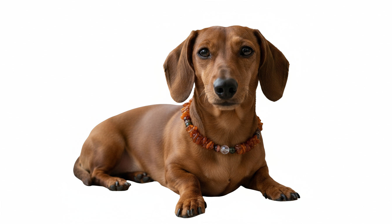 Hunde Bernsteinkette mit Jaspis Länge 25cm