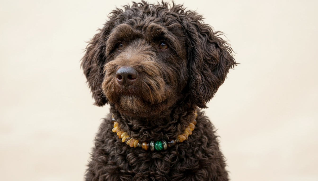 Amberdog – Bernsteinkette mit Malachit & Tigerauge 37cm