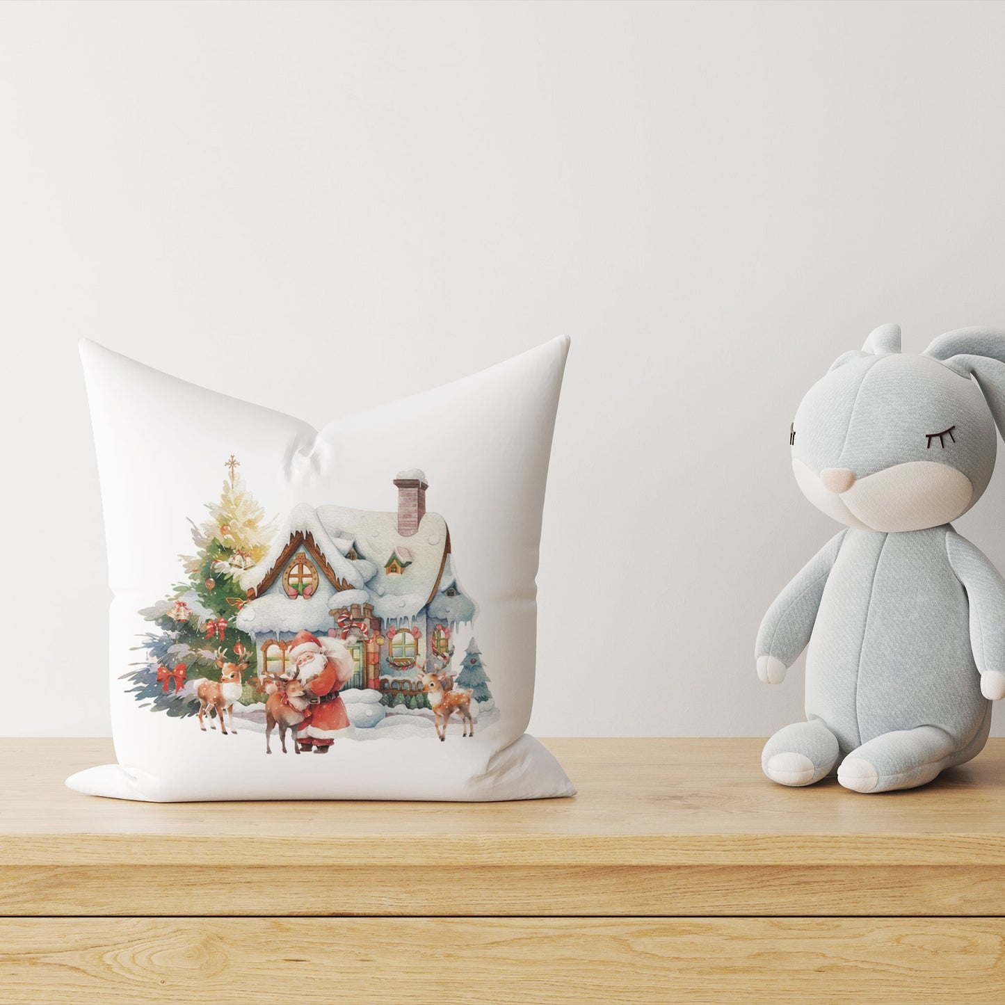 "Haus des Santa Claus" Premium Dekokissen