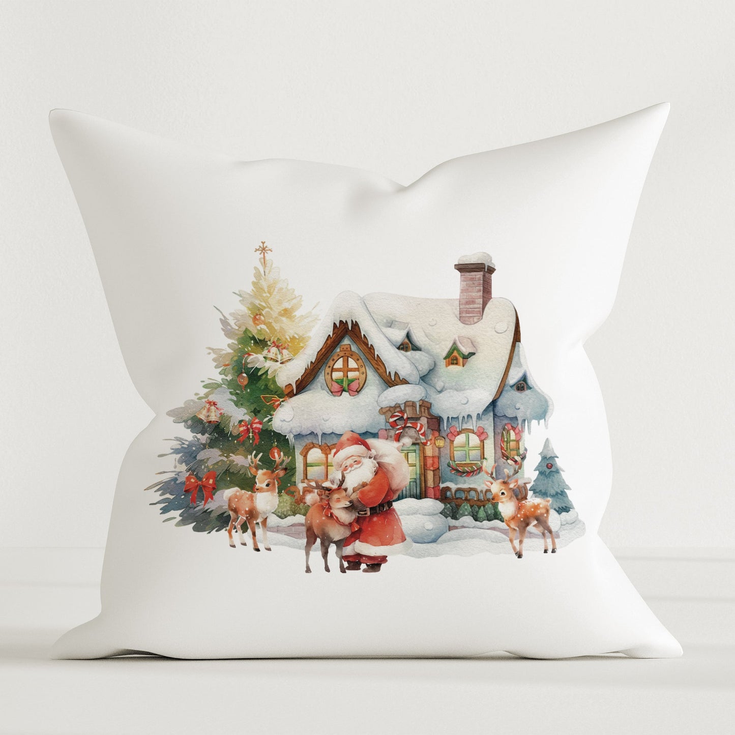 "Haus des Santa Claus" Premium Dekokissen