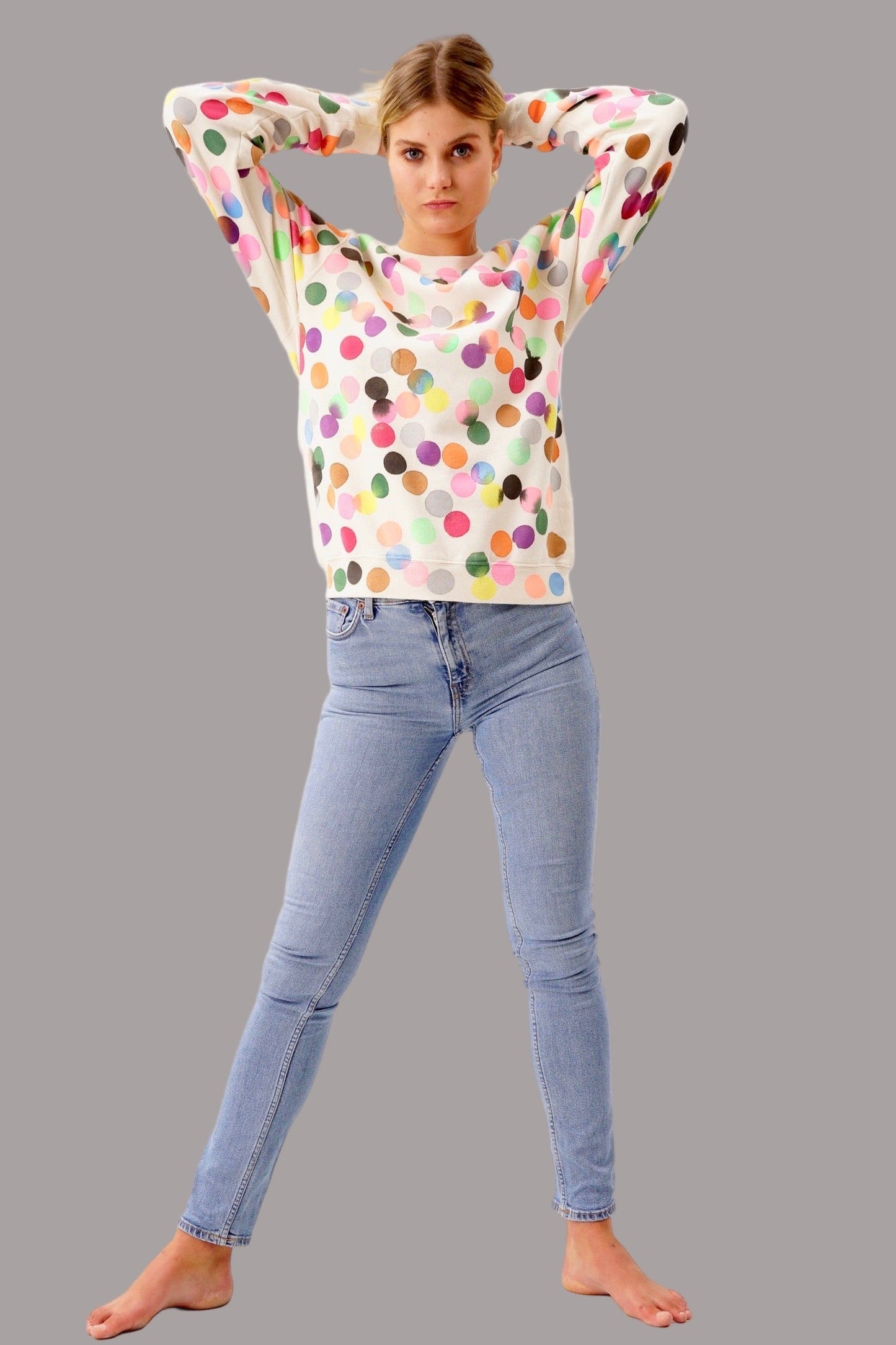 Handstamped Points Allover Sweater