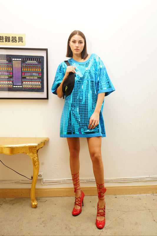 Foilover Bigshirt Blue-Mirror