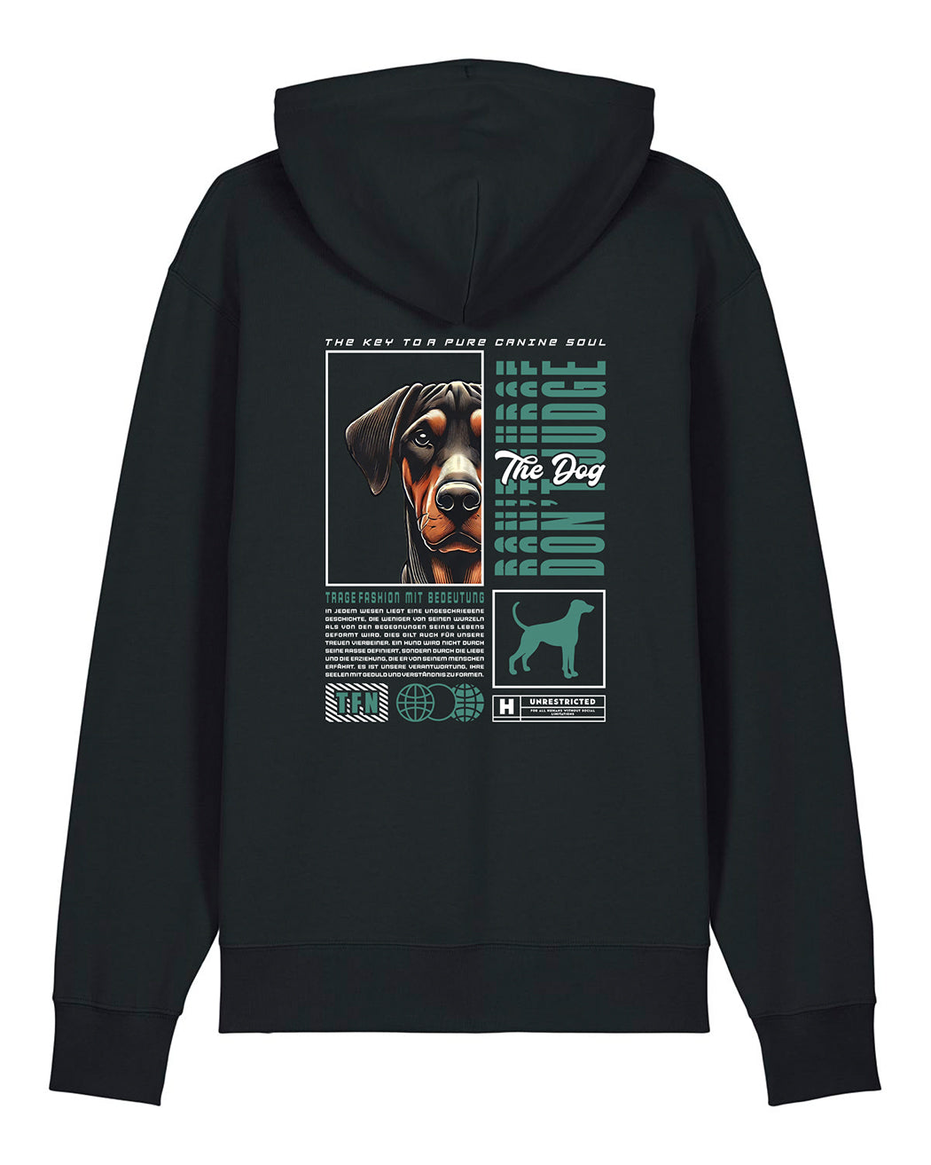 "Don't judge the dog" Unisex Hoodie (Dobermann)