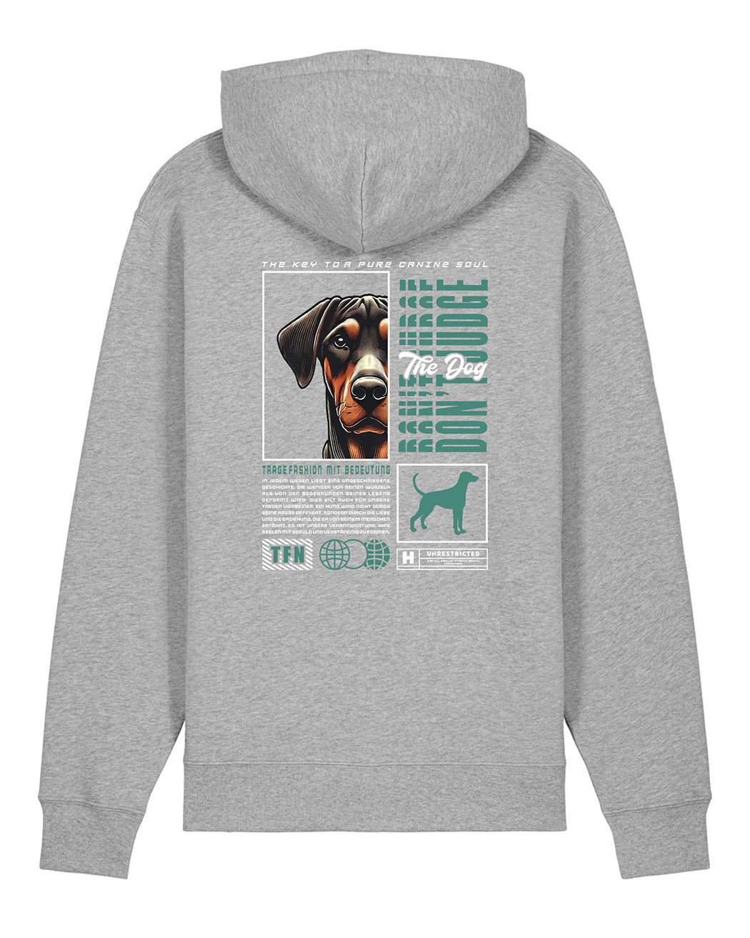 "Don't judge the dog" Unisex Hoodie (Dobermann)