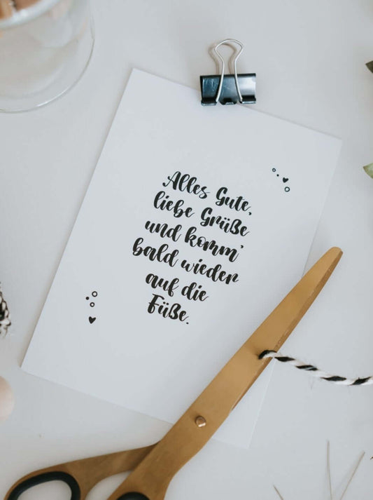 Alles Gute, liebe Grüße · Postkarte