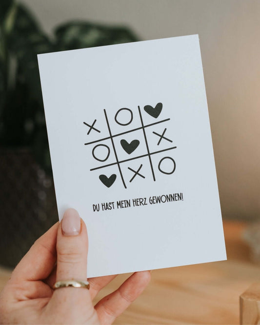 Herz gewonnen · Postkarte