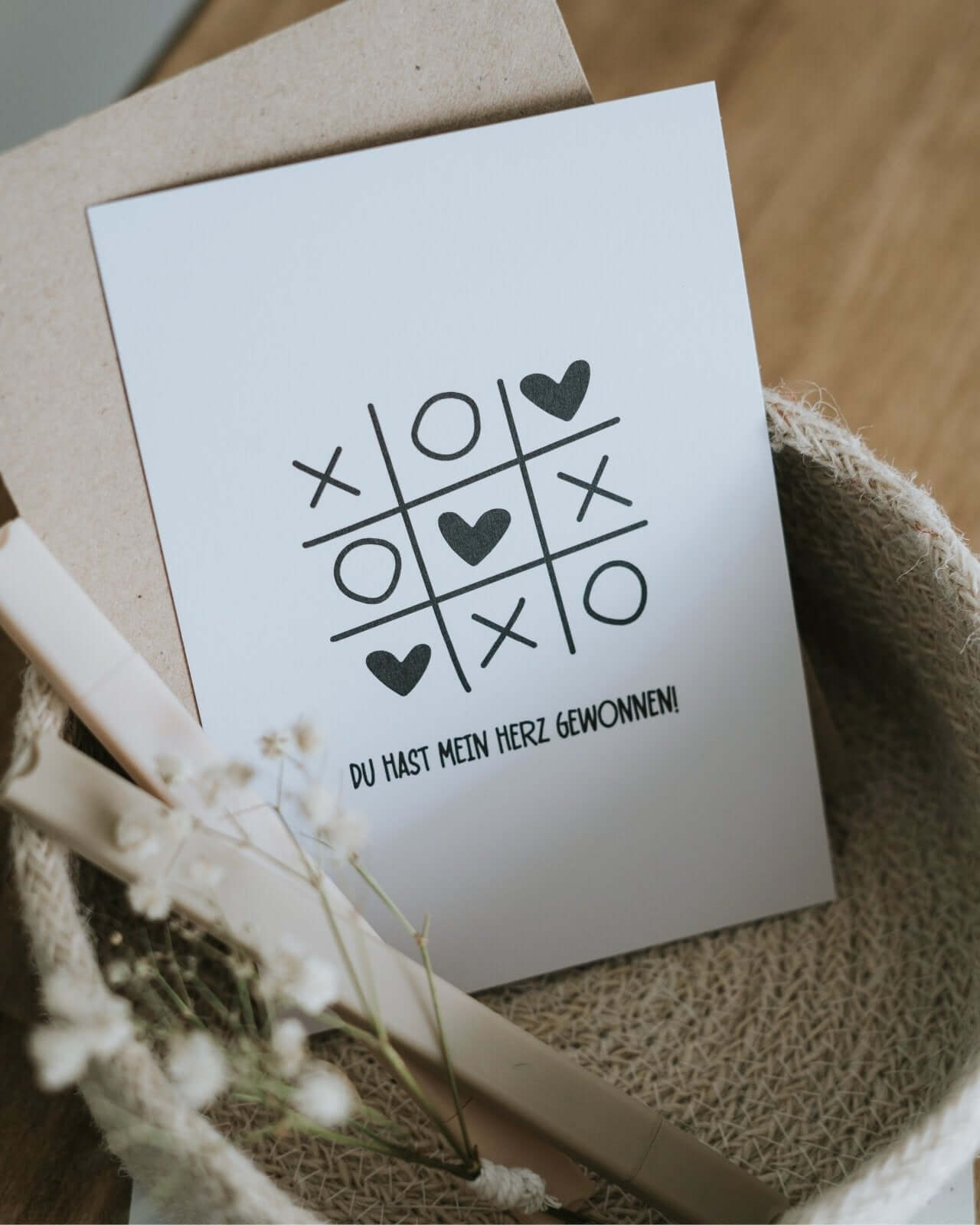 Herz gewonnen · Postkarte