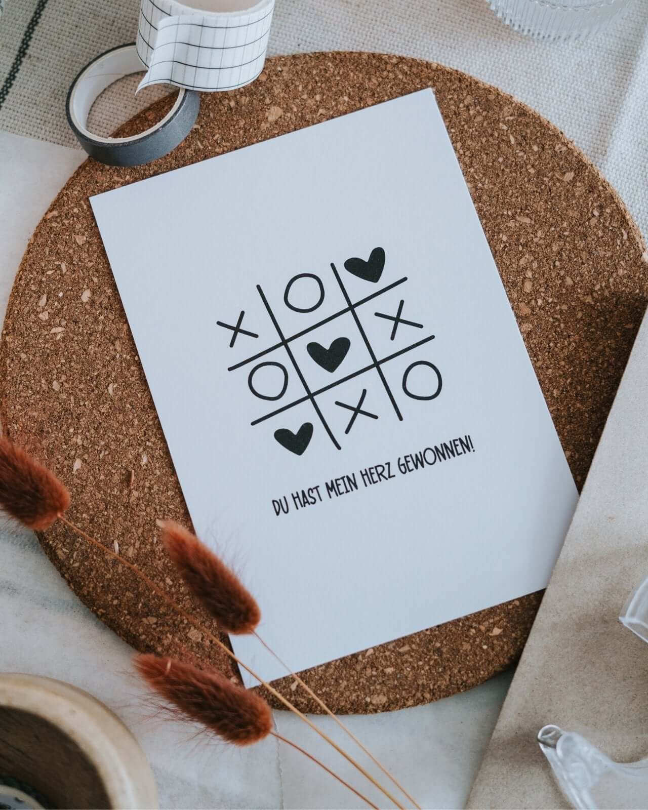 Herz gewonnen · Postkarte