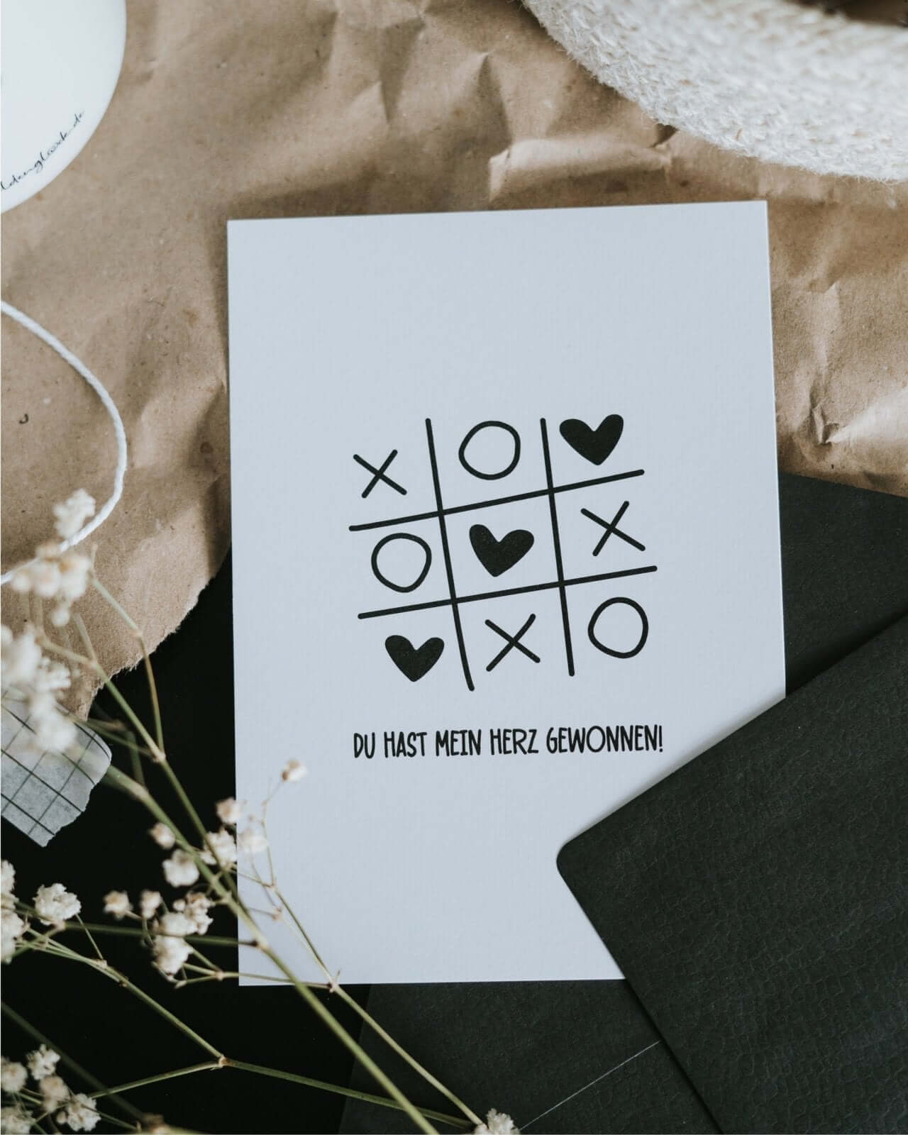 Herz gewonnen · Postkarte