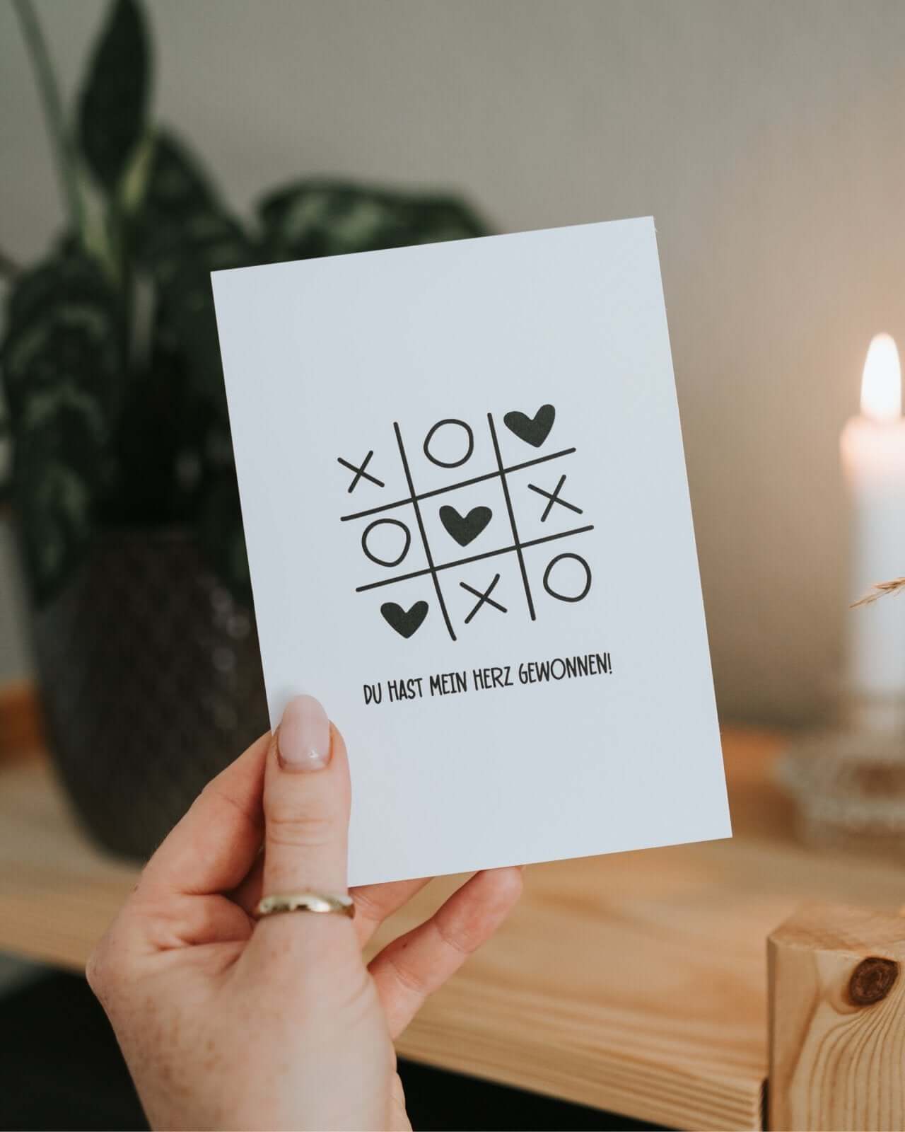 Herz gewonnen · Postkarte