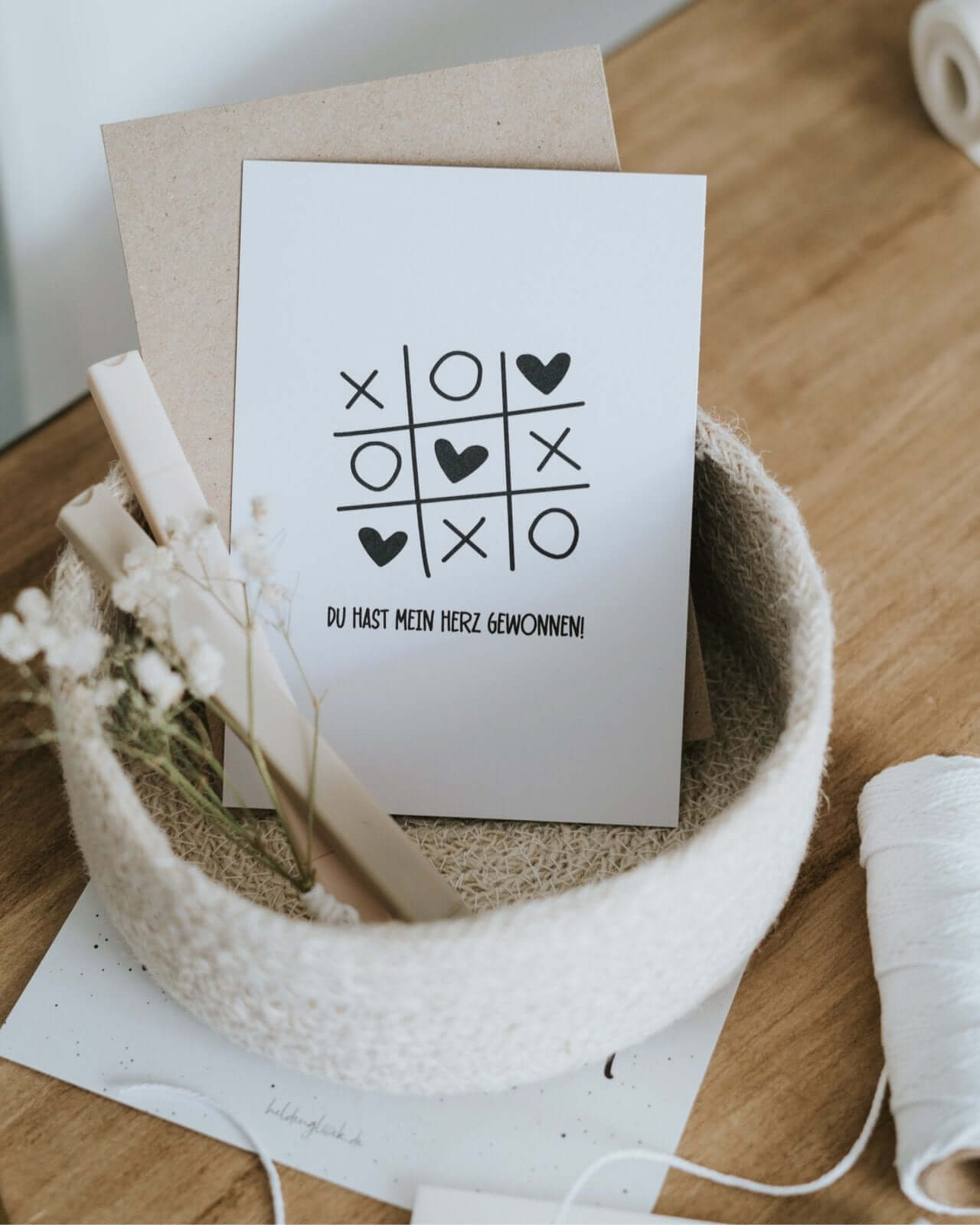 Herz gewonnen · Postkarte