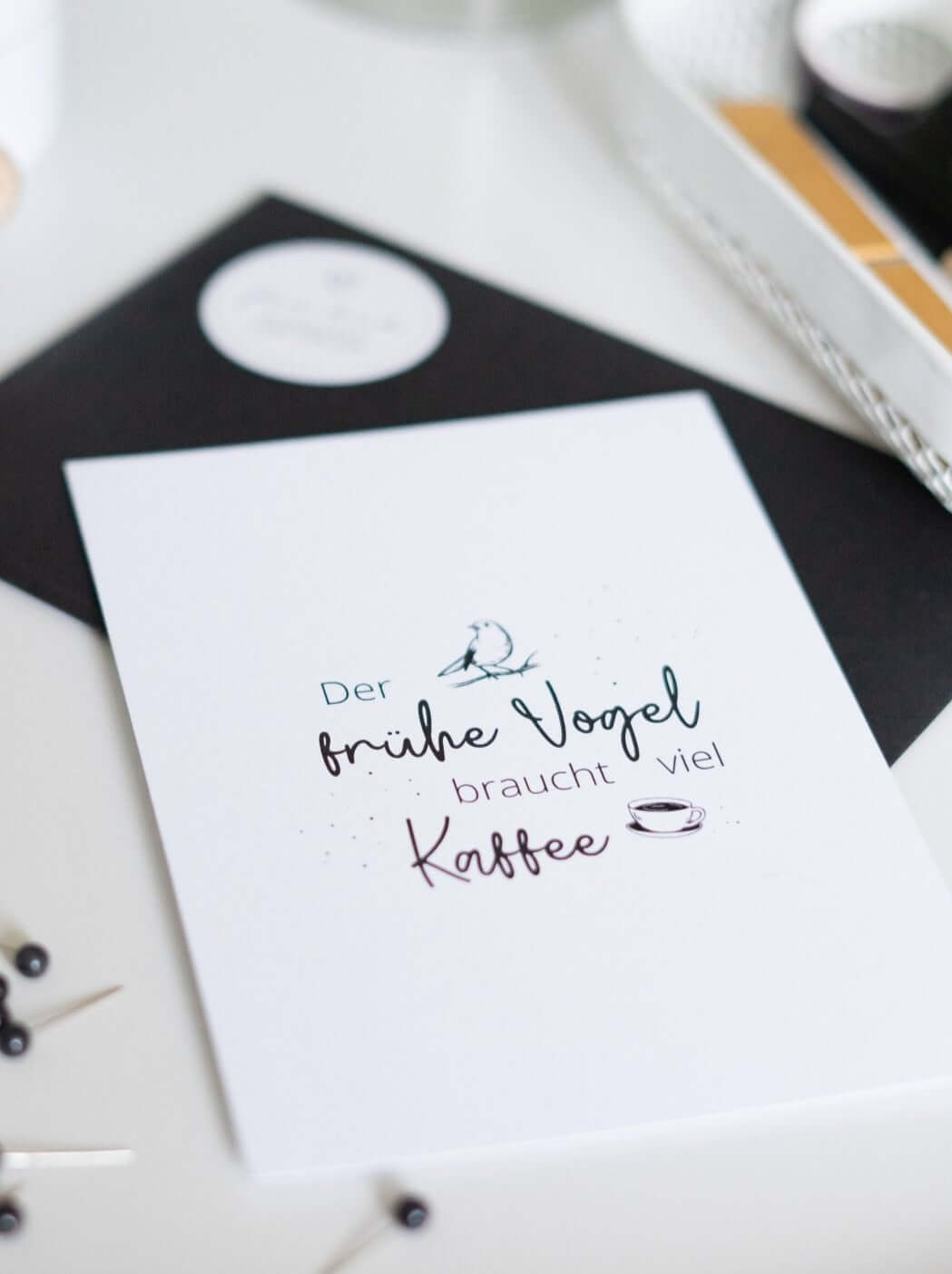 Der frühe Vogel · Postkarte