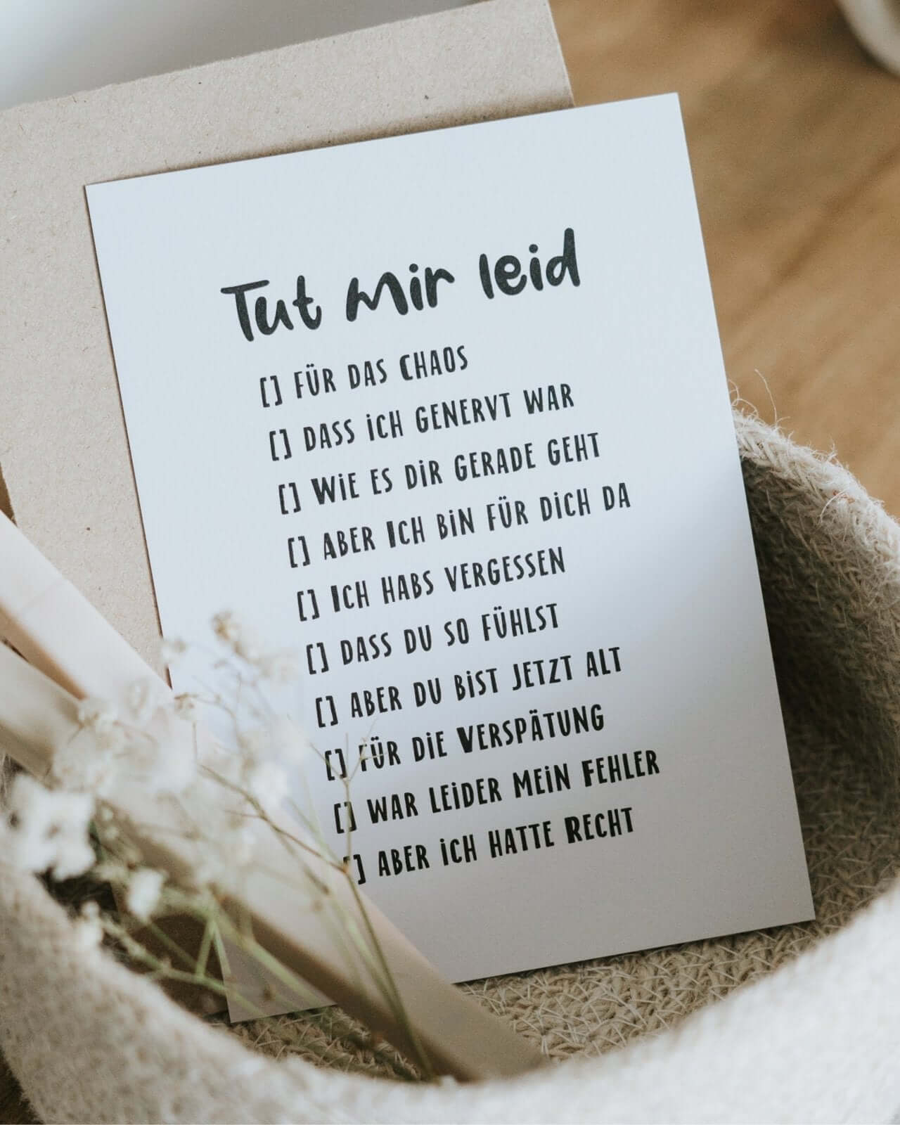 Tut mir leid · Postkarte