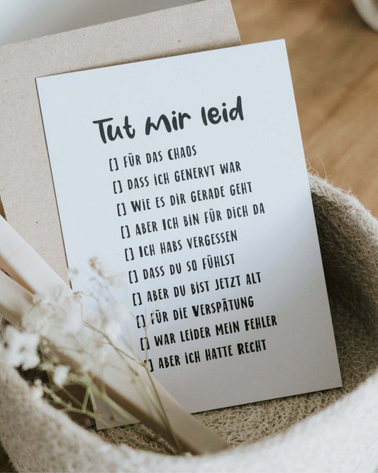 Tut mir leid · Postkarte
