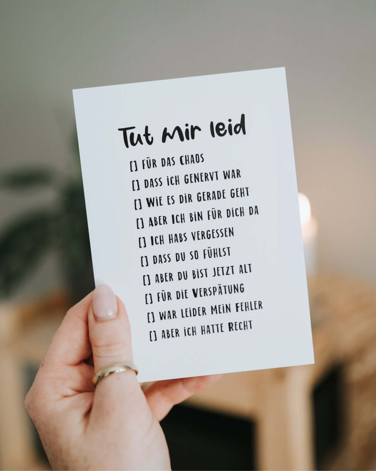 Tut mir leid · Postkarte