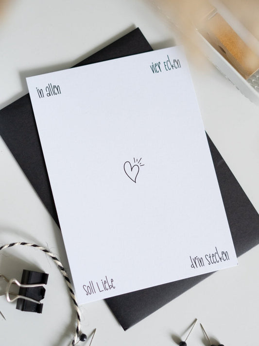 In allen vier Ecken · Postkarte