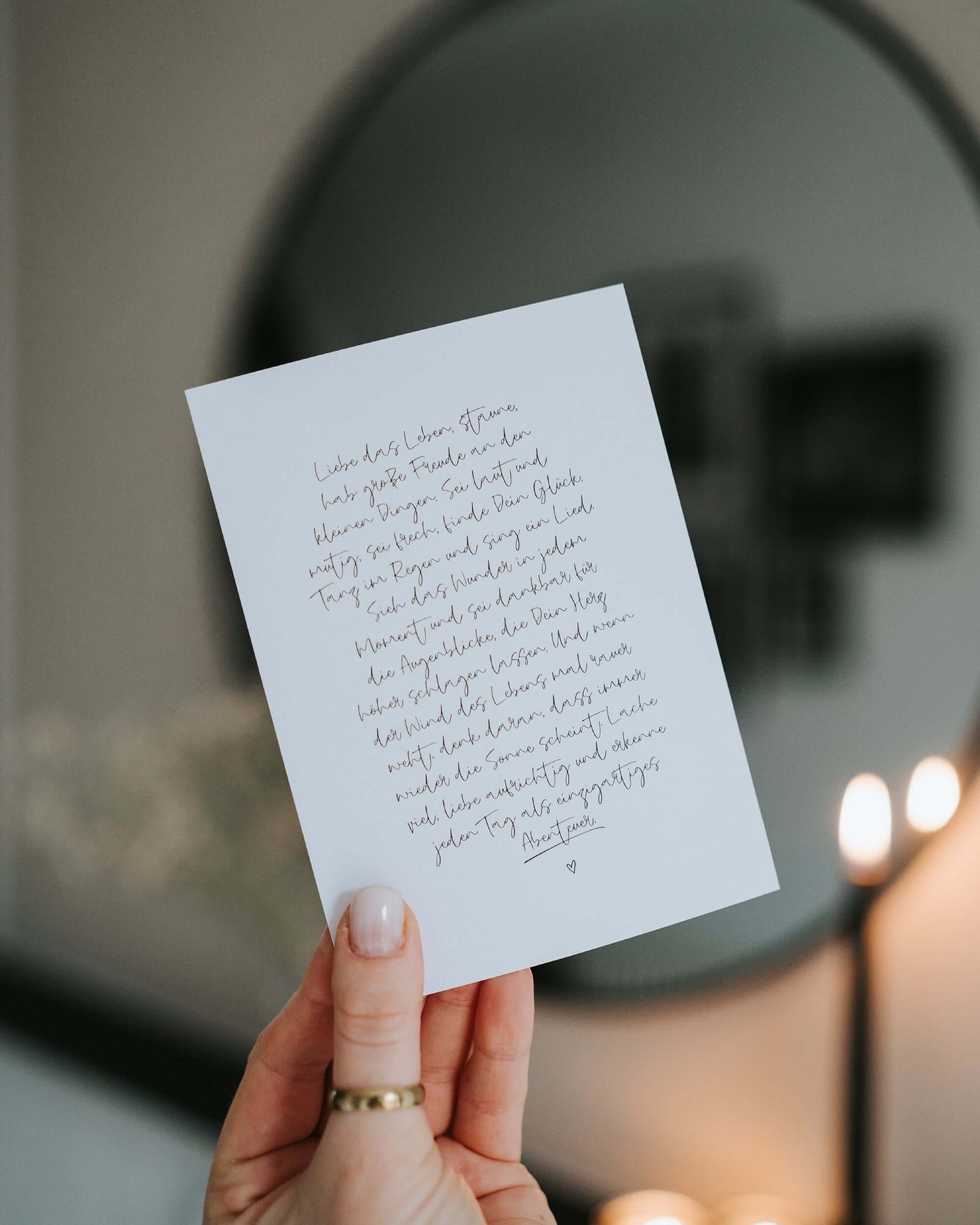 Liebe das Leben · Postkarte