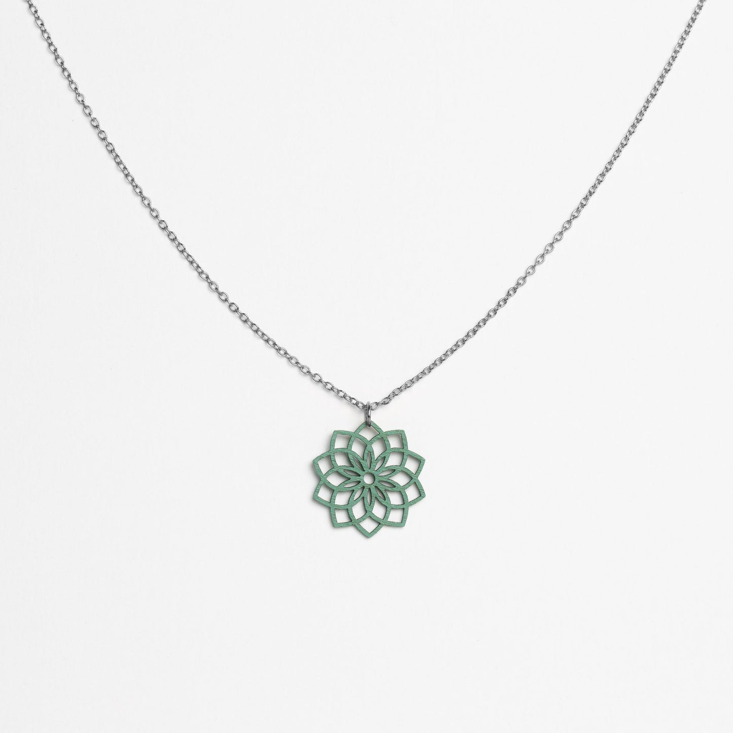 Halskette mit Holzanhänger - 'Mandala'