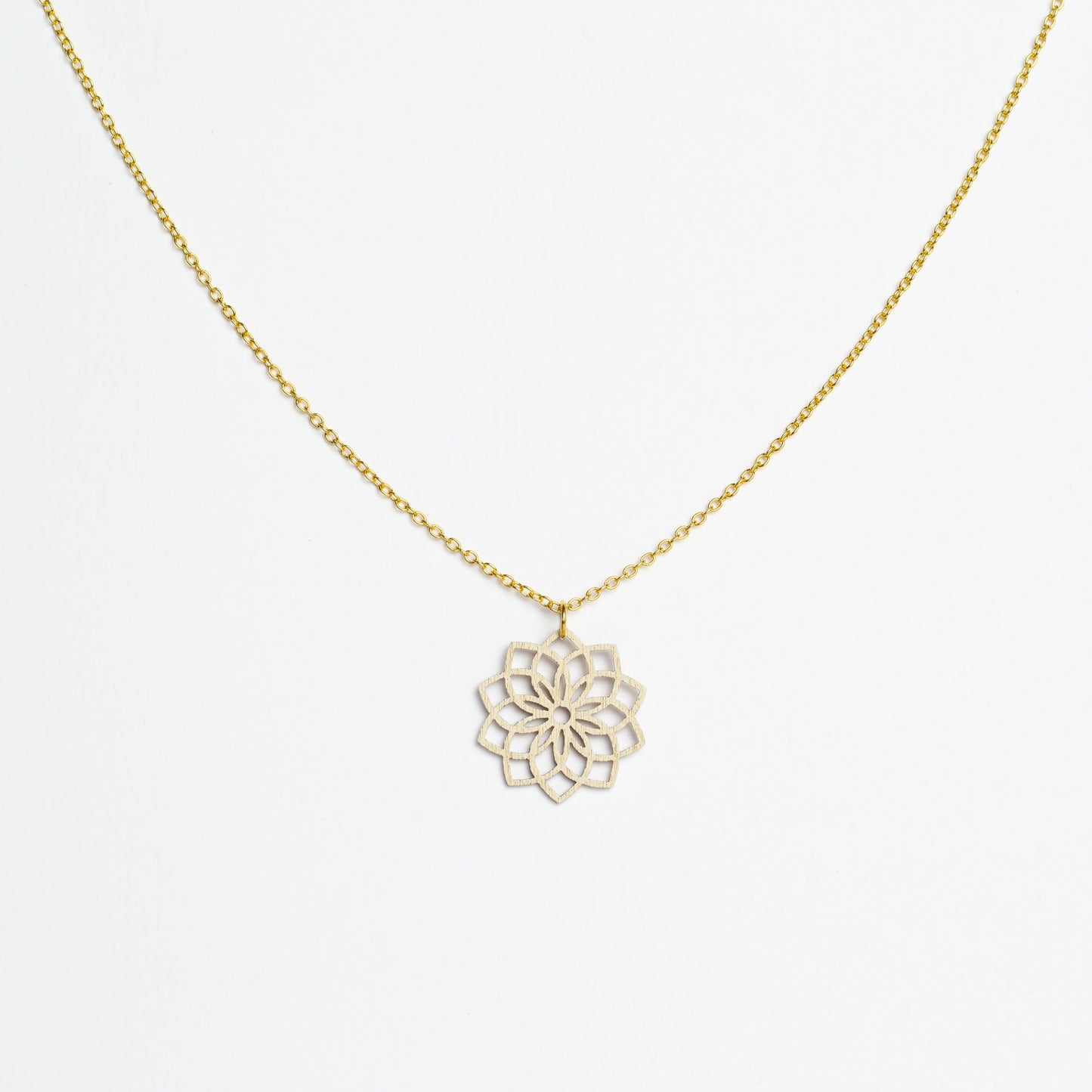 Halskette mit Holzanhänger - 'Mandala'