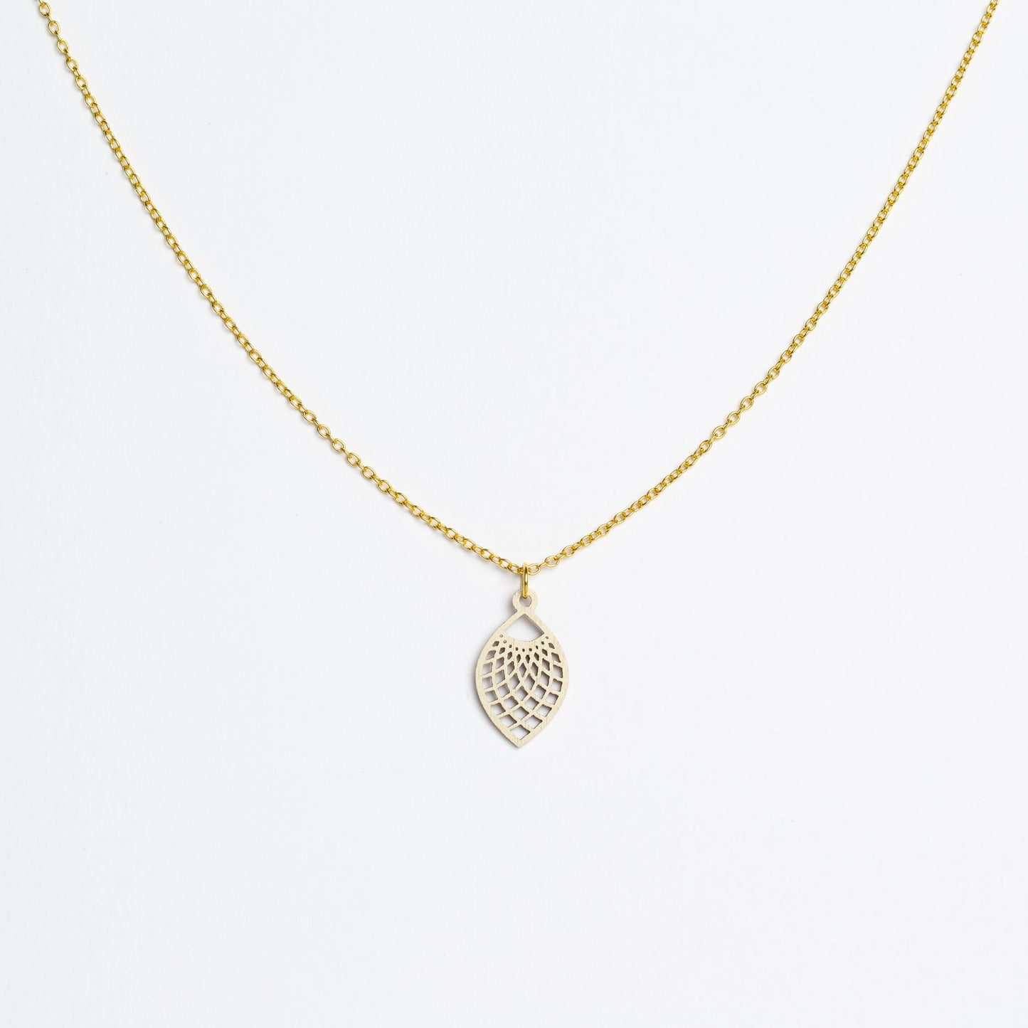 Halskette mit Holzanhänger - 'Leaf'